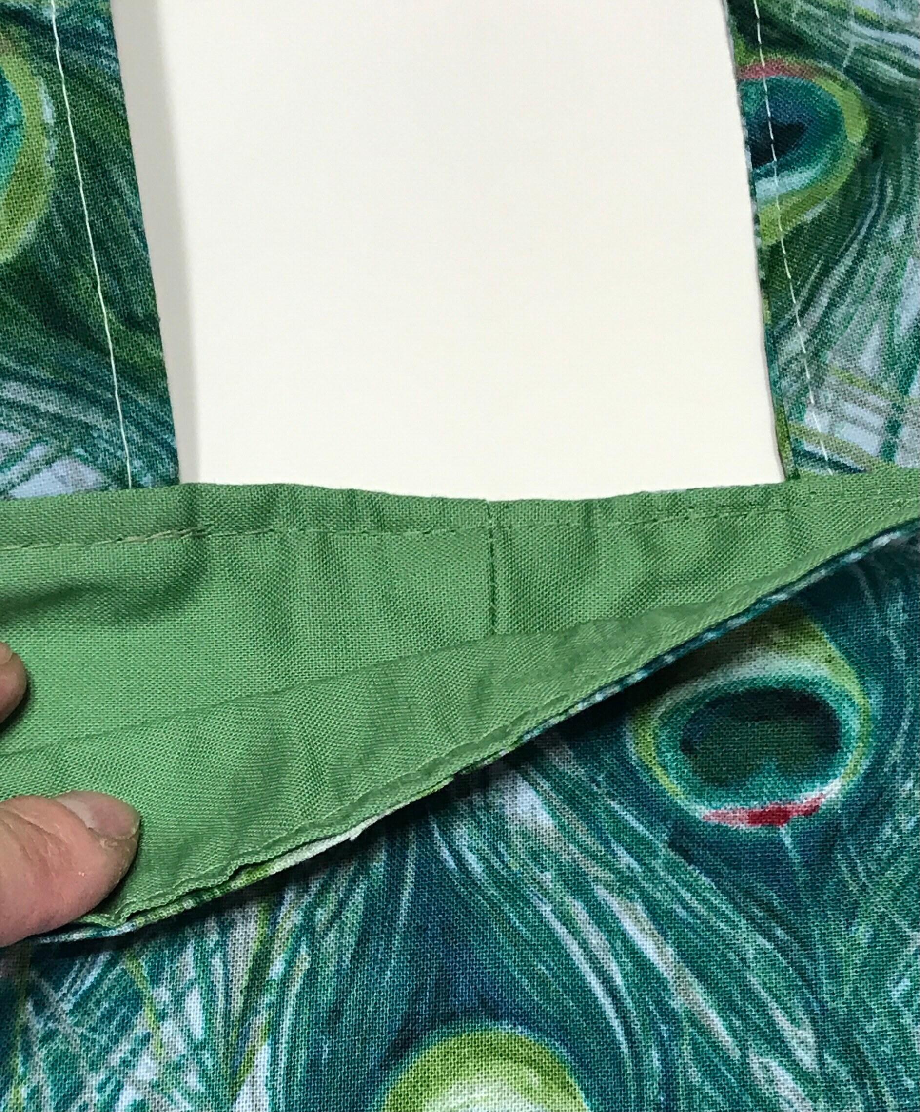 Simple small basic crutch bag, walker bag, scooter handlebars bag, bed rail caddy, hook and loop, peacock feather bird theme, hanging bag
