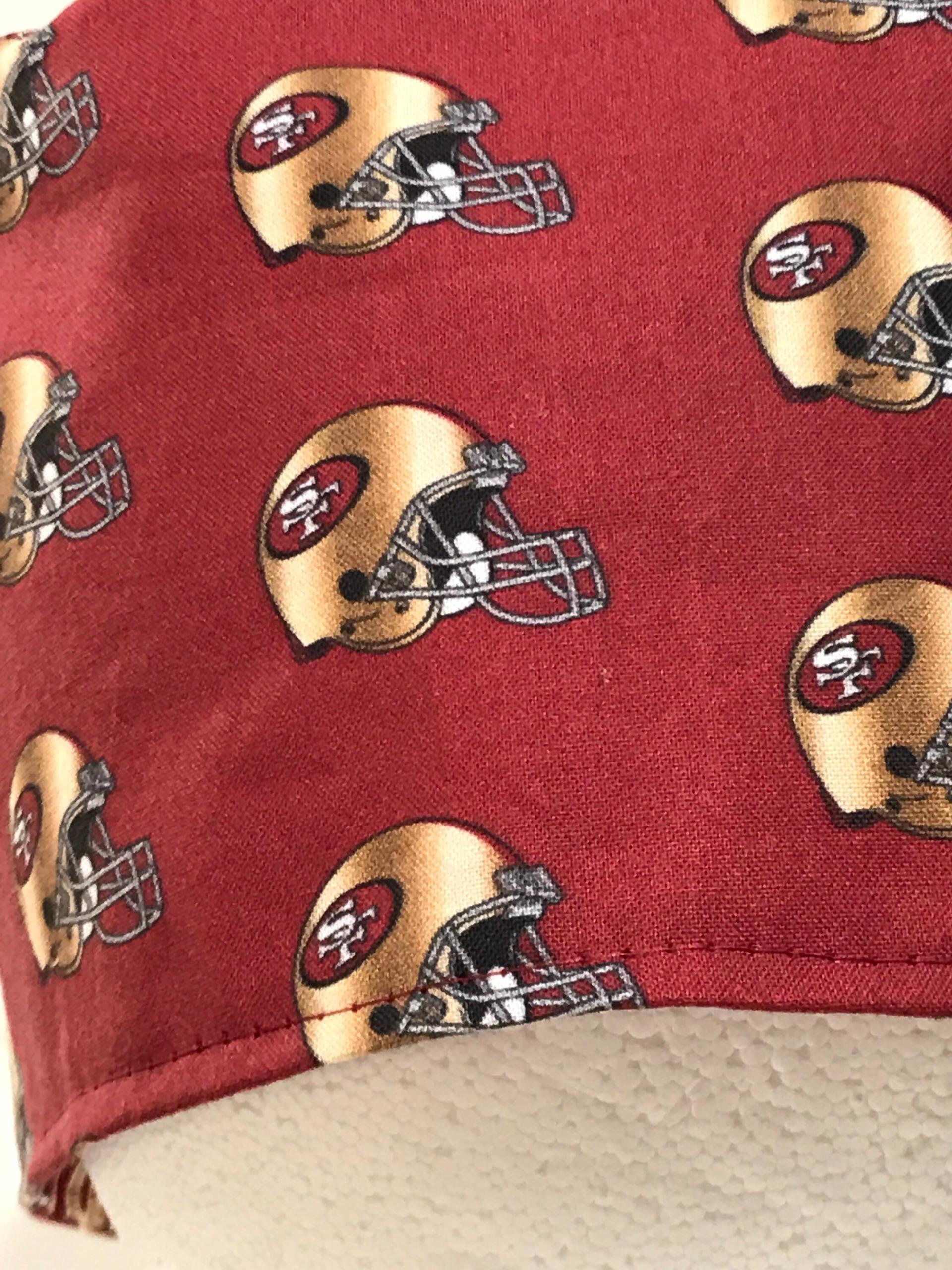 Reversible San Francisco SF 49ers scrub cap tie back, skull cap, for nurse, technician, doctor, welding, vet, food service, handmade