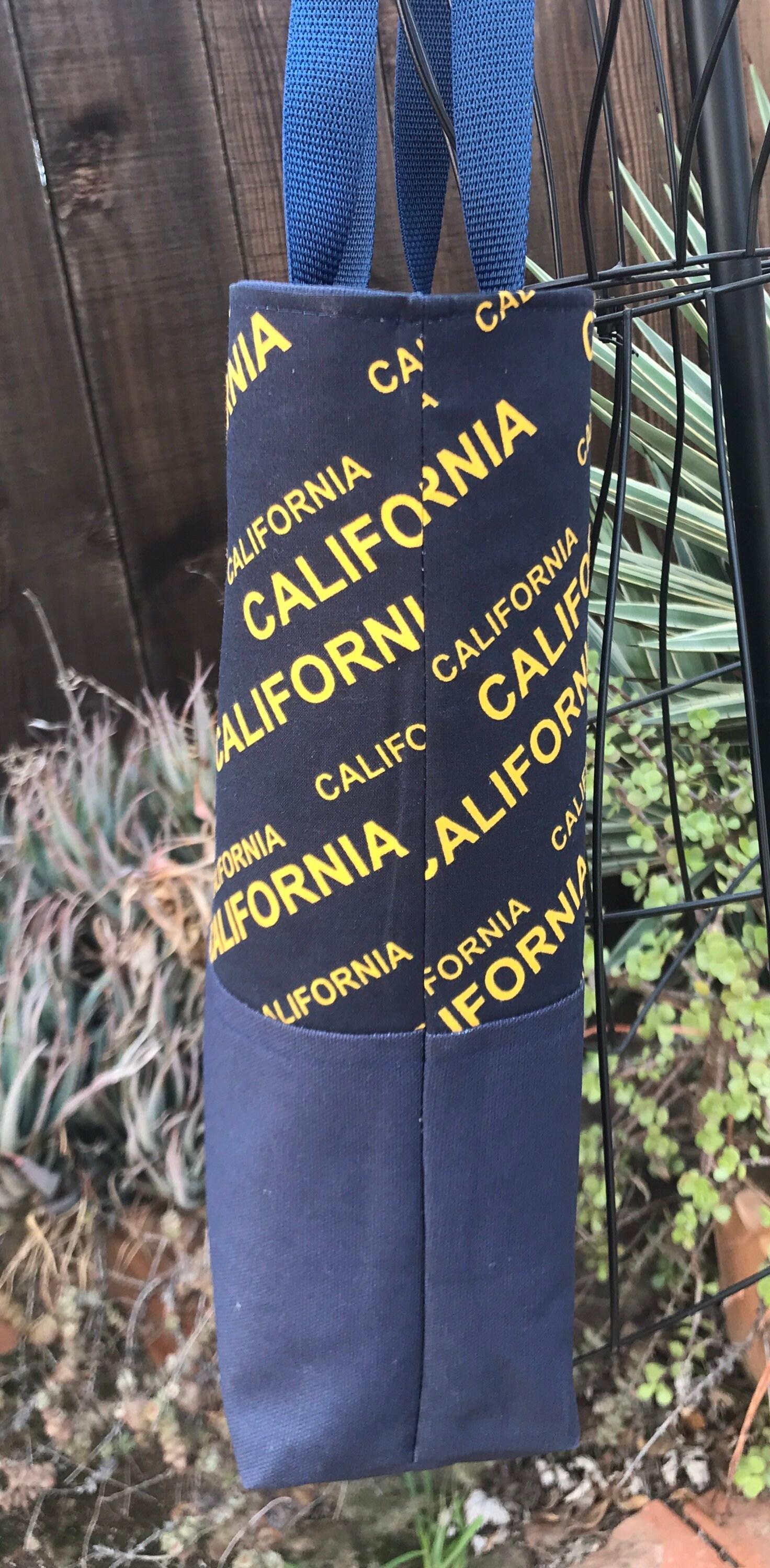 California canvas tote bag, sturdy shopping market grocery travel bag, golden state
