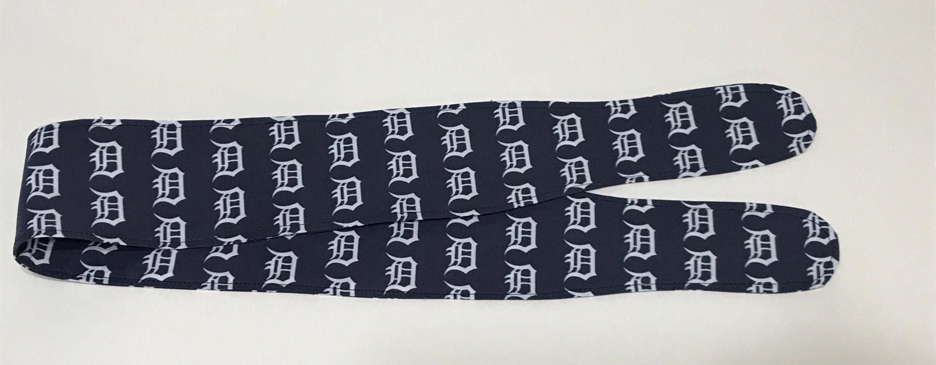 3” Wide Old English D headband, hair wrap, pin up, hair tie, scarf, bandana, retro, rockabilly, Gift for Detroit Tigers fan