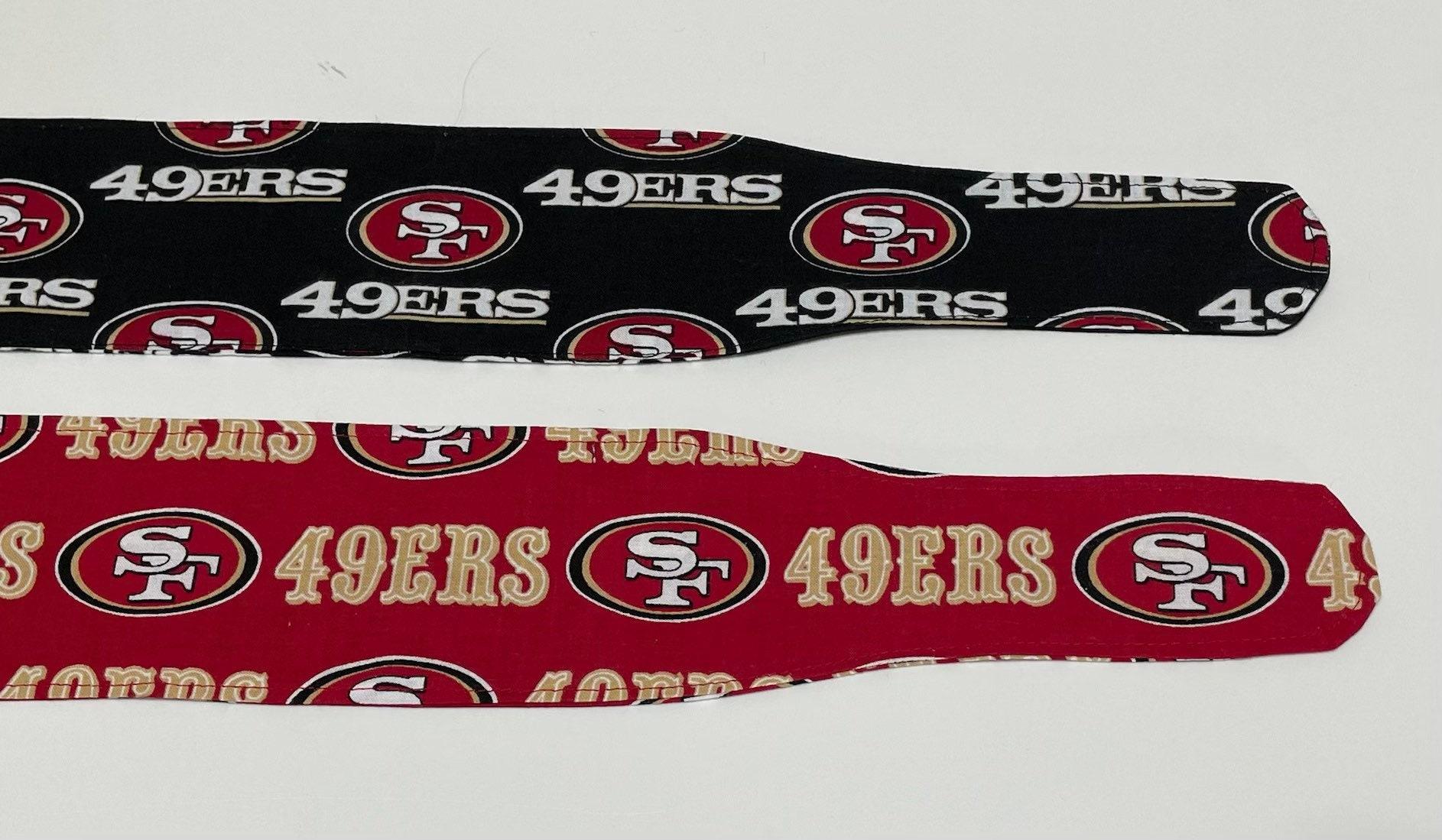 3” Wide San Francisco 49ers headband, handmade, Niners hair wrap, pin up, hair tie, retro, rockabilly, scarf