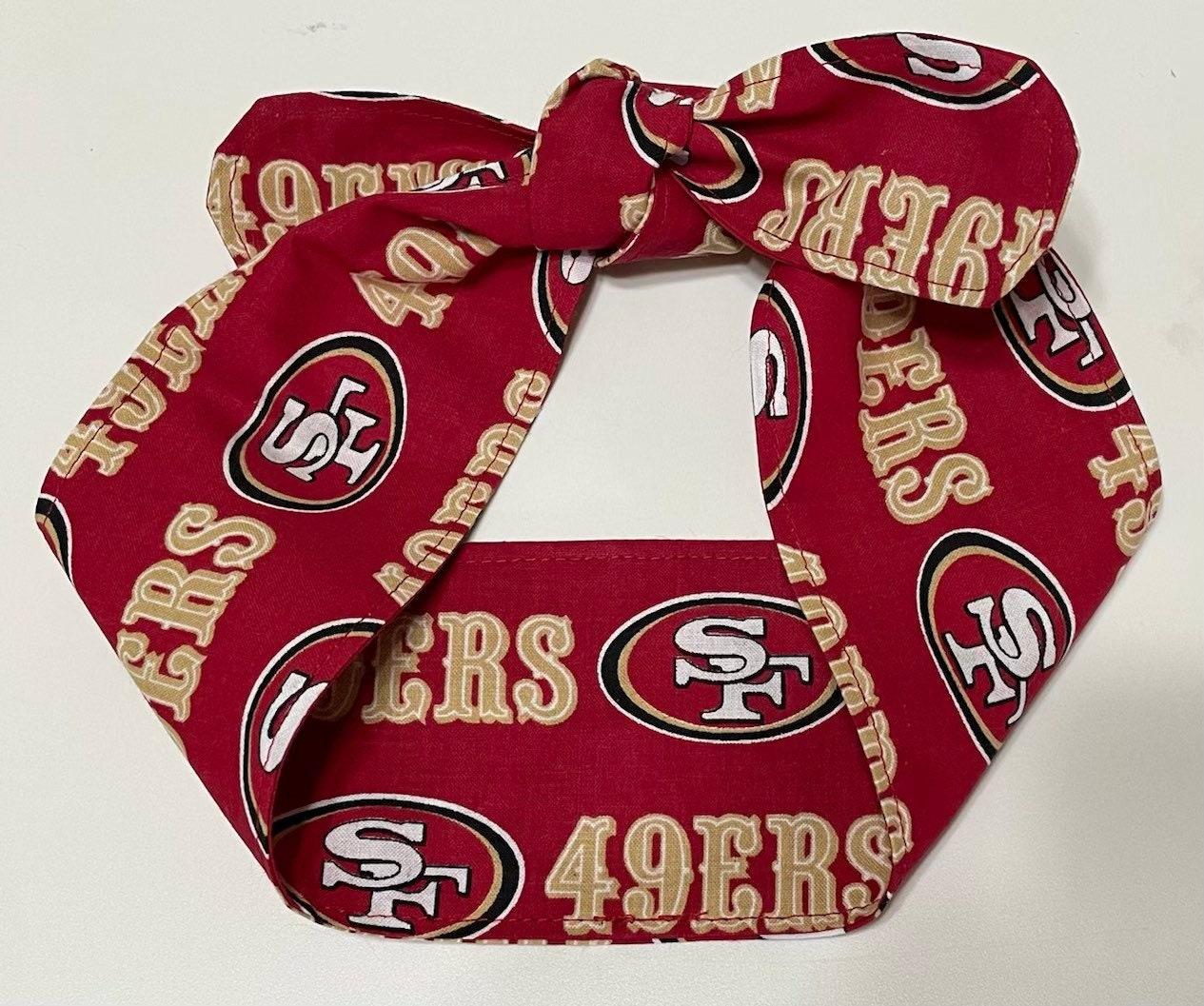 3” Wide San Francisco 49ers headband, handmade, Niners hair wrap, pin up, hair tie, retro, rockabilly, scarf