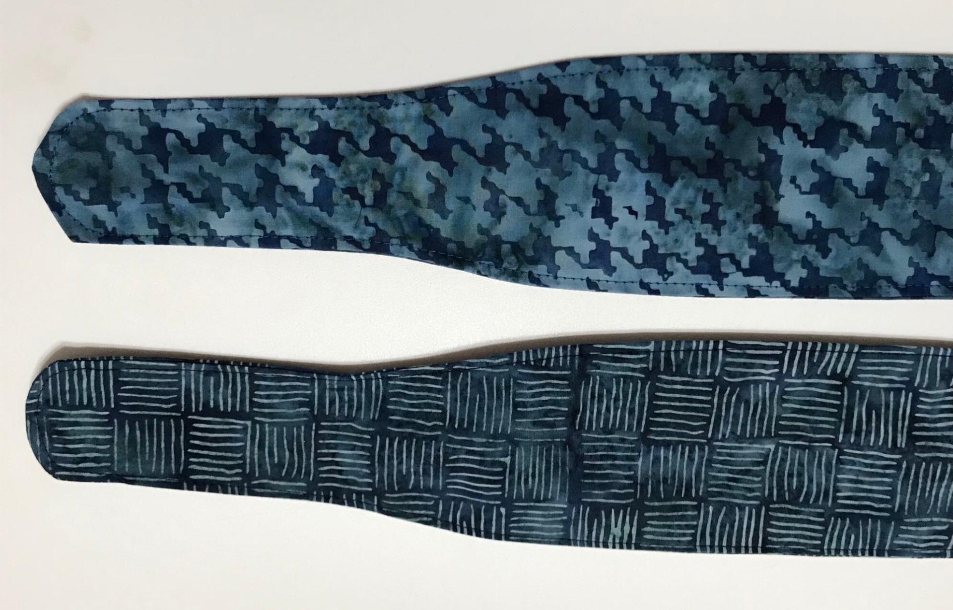 3” Wide Batik Dark Blue Headbands, hair wrap, pin up, hair tie, scarf, neckerchief, retro style, rockabilly