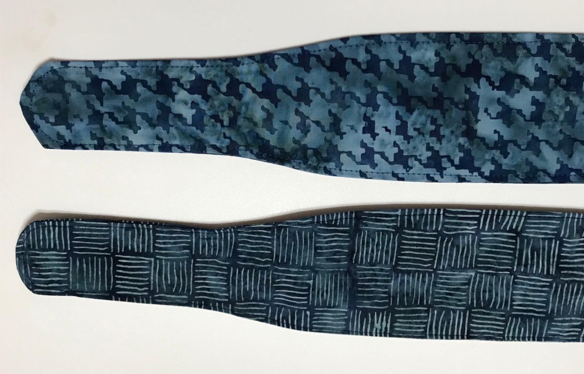 3” Wide Batik Dark Blue Headbands, hair wrap, pin up, hair tie, scarf, bandanaretro style, rockabilly