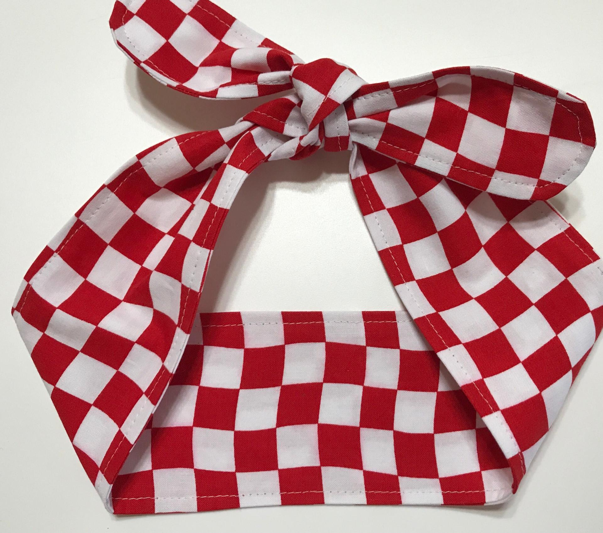 3” Wide Rockabilly headband, hair wrap, pin up, scarf, hair tie, neck, retro, diner music cars jukebox, red black white aqua