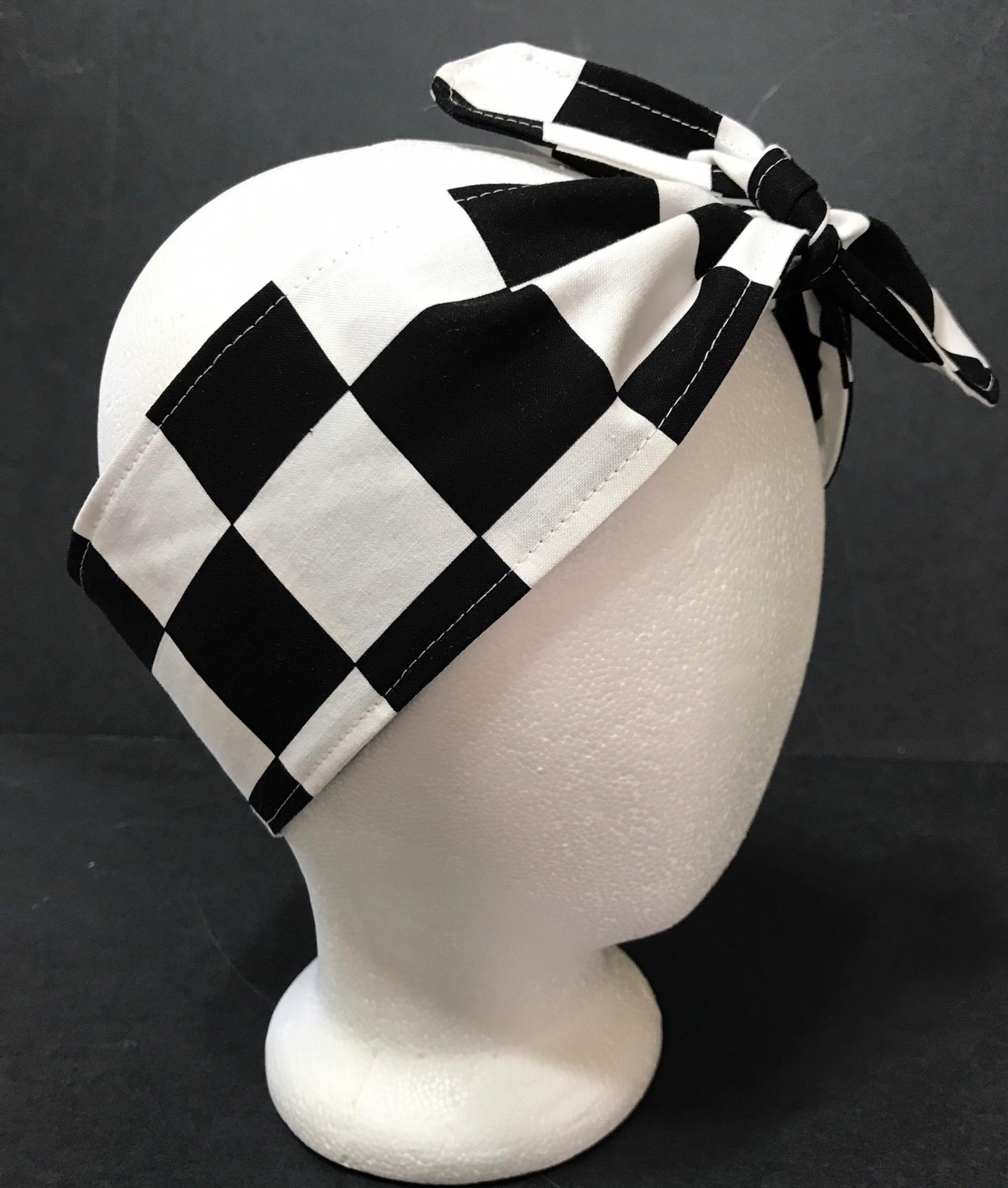 3” Wide Rockabilly headband, hair wrap, pin up, scarf, hair tie, neck, retro, diner music cars jukebox, red black white aqua