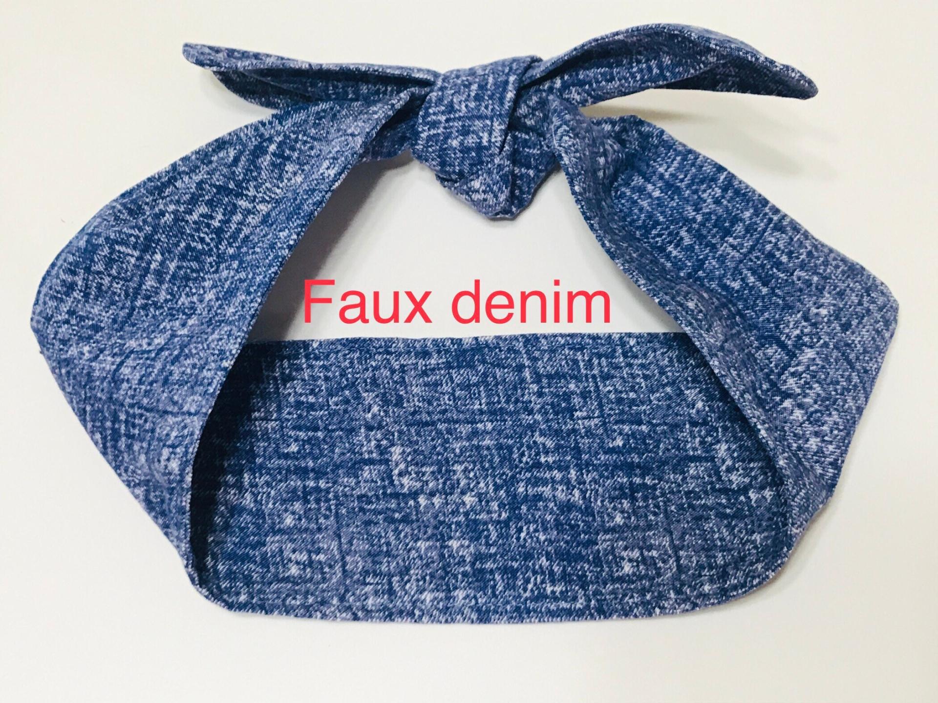 3” Wide Blue Headbands, self tie, hair wrap, pin up style, hair tie, retro tyle, rockabilly, choose print