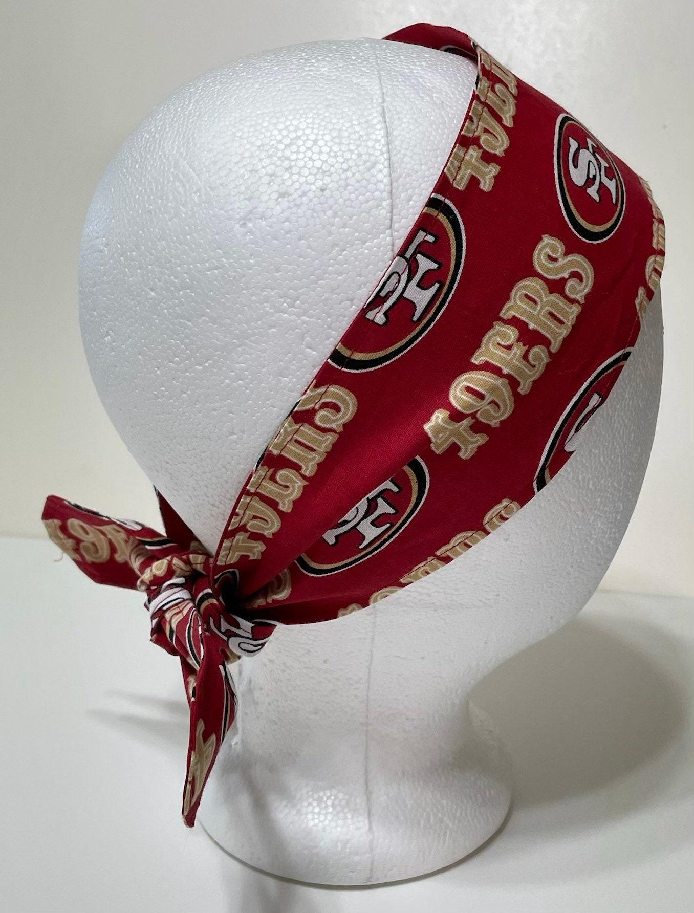 3” Wide San Francisco 49ers headband, handmade, Niners hair wrap, pin up, hair tie, retro, rockabilly, scarf