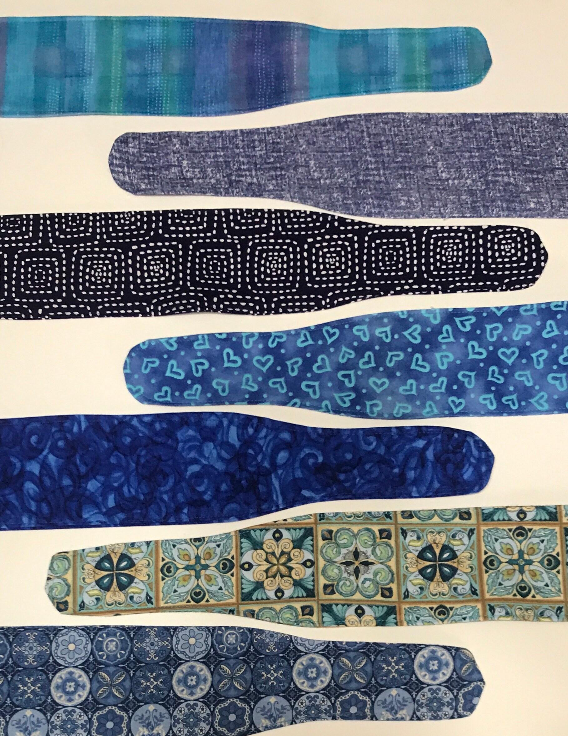 3” Wide Blue Headbands, self tie, hair wrap, pin up style, hair tie, bun wrap, retro, rockabilly