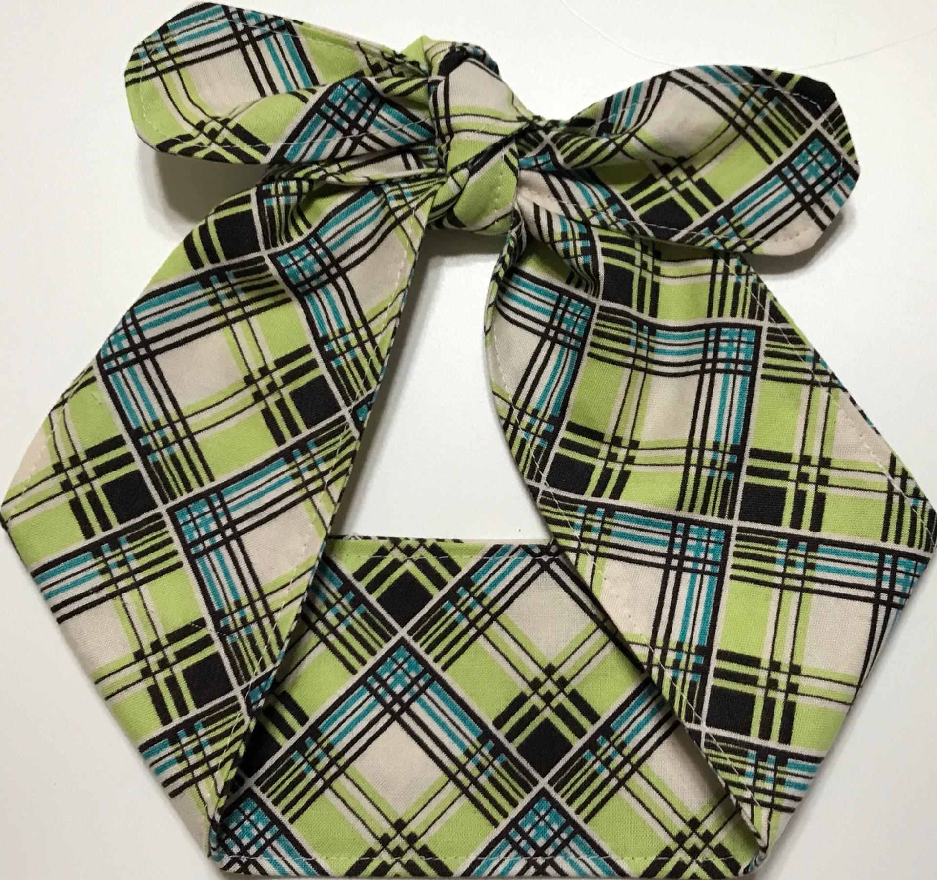 3” Wide Plaid headband, hair wrap, fabric headband, pin up, hair tie, neck, retro, rockabilly, purse or handbag scarf, 100% cotton