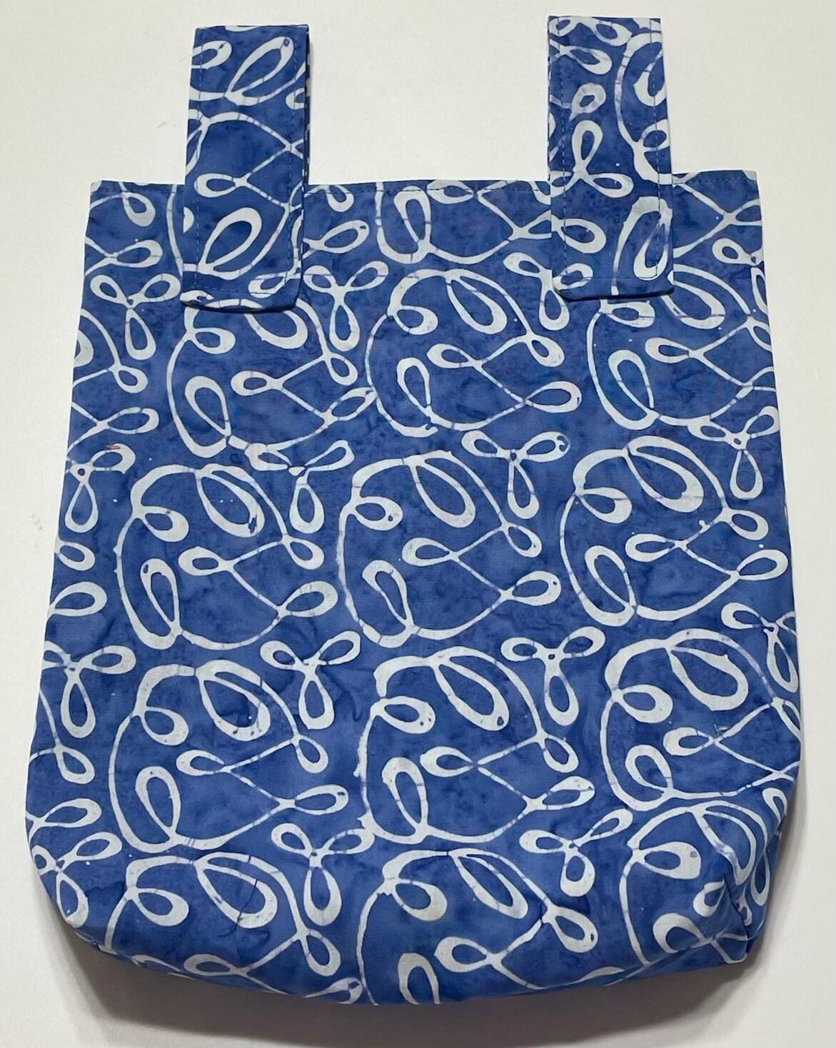 Batik print simple small basic crutch bag, walker bag, scooter handlebars bag, small hanging bag, choice of colors