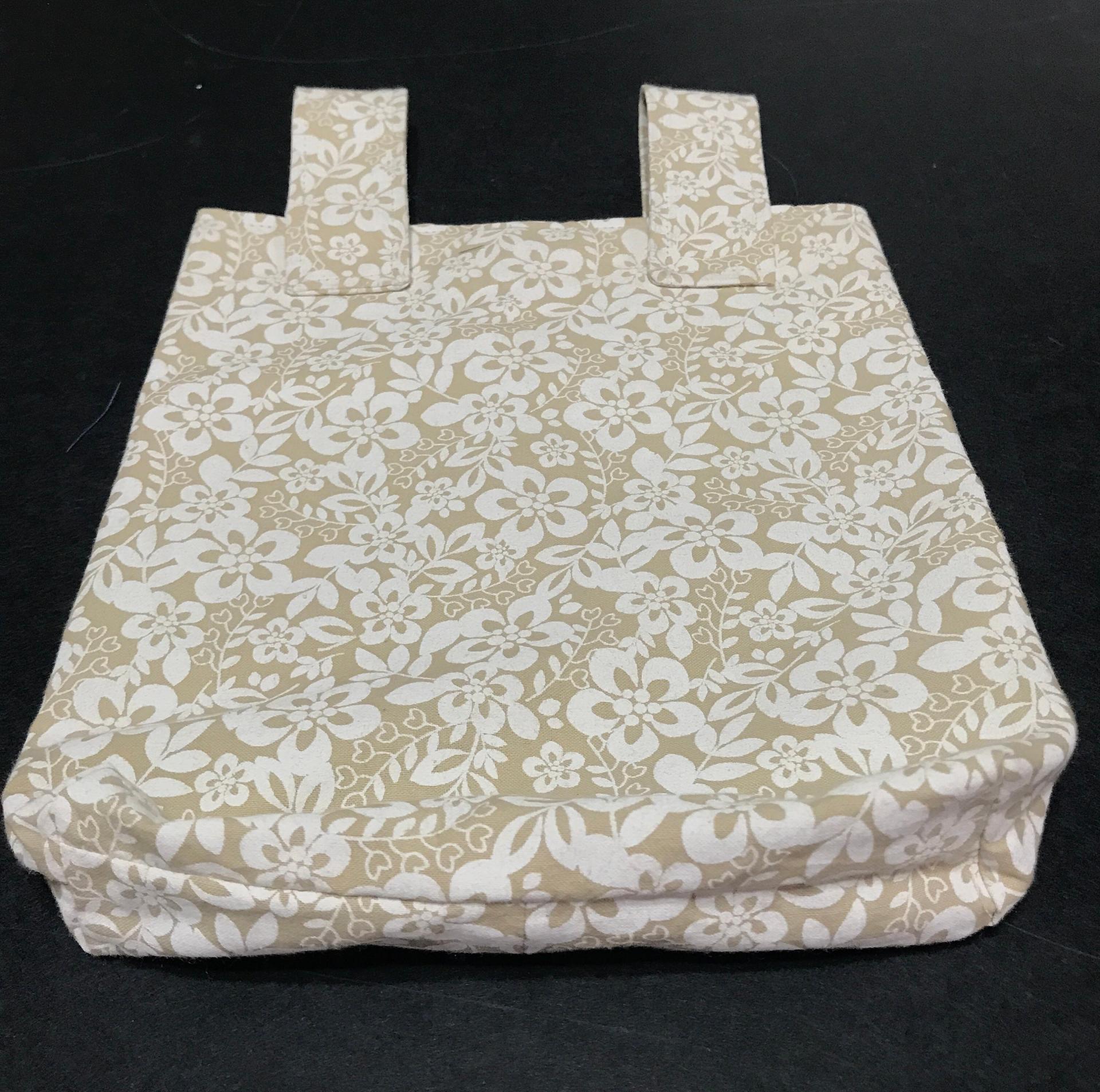 Simple small basic crutch bag, neutral floral print, walker bag, scooter handlebars bag, hanging bag