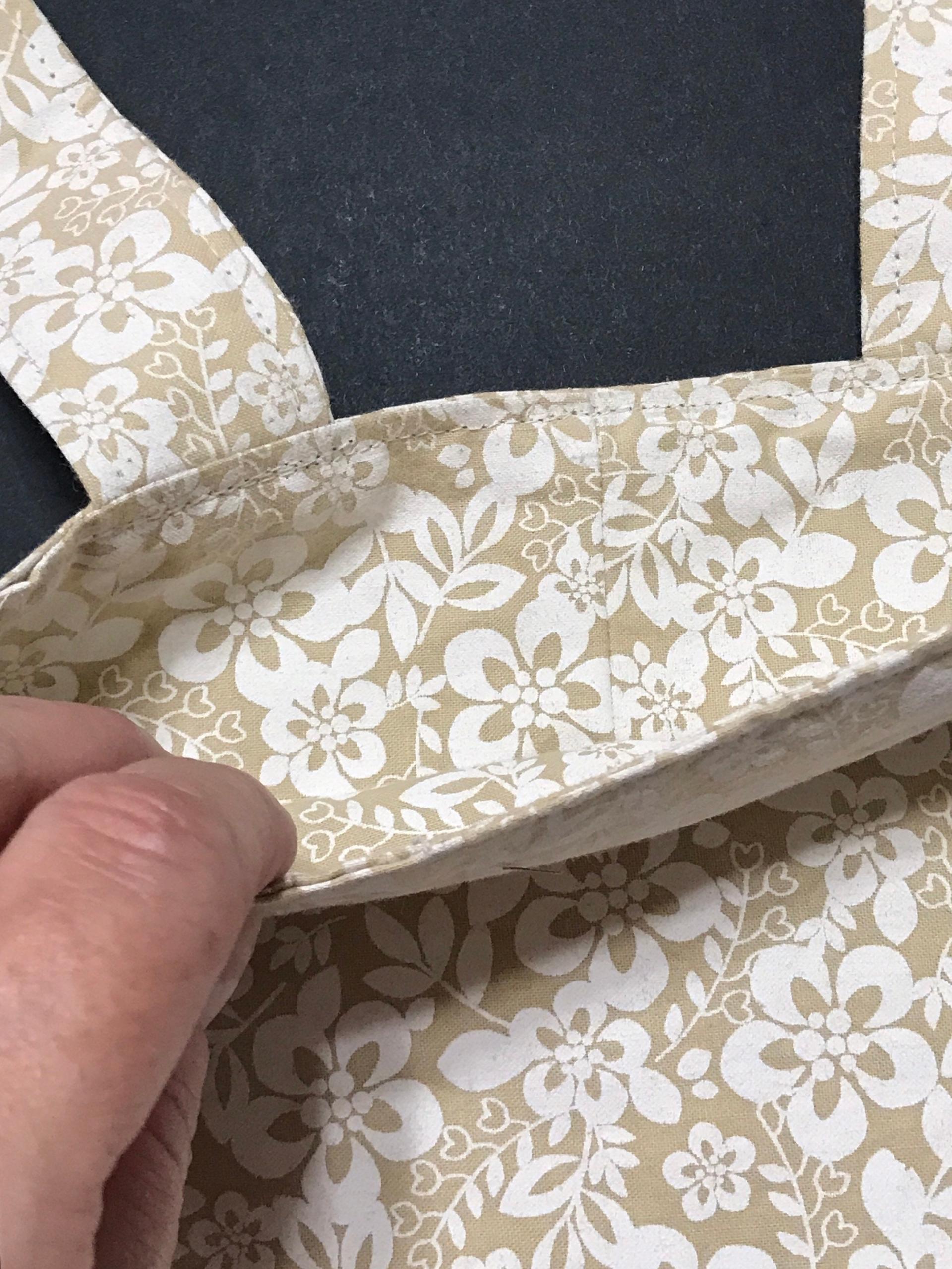 Simple small basic crutch bag, neutral floral print, walker bag, scooter handlebars bag, hanging bag