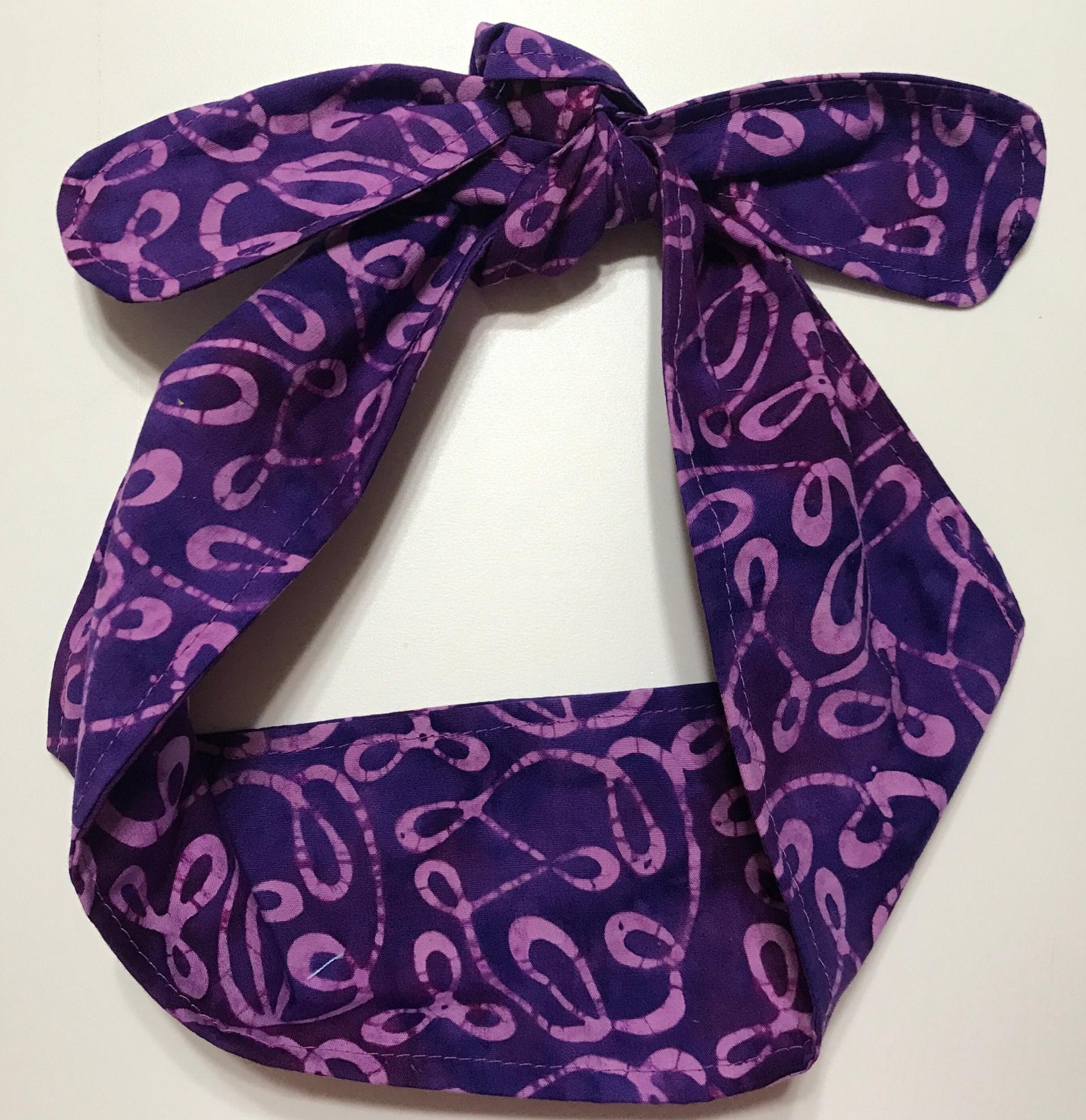 3” Wide Batik headband, hair wrap, self tie, pin up style, hair tie, retro atyle, rockabilly, head scarf