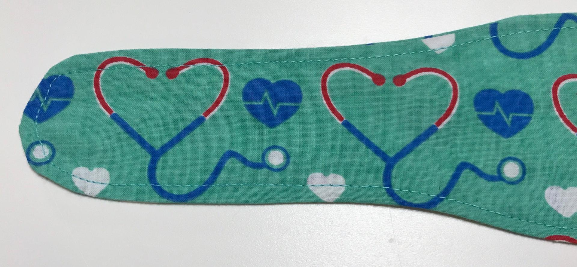 3” Wide Medical Theme headband, hair wrap, pin up, hair tie, neck, retro style, rockabilly, doctor or nurse gift, nursing student