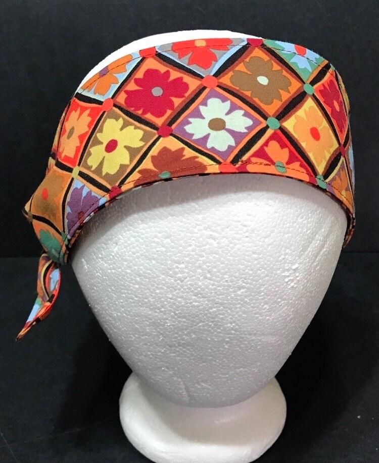 3” Wide Kaffe Fassett Antwerp Flowers print headband, self tie, hair wrap, head wrap, pin up style, hair tie, retro style, rockabilly, scarf