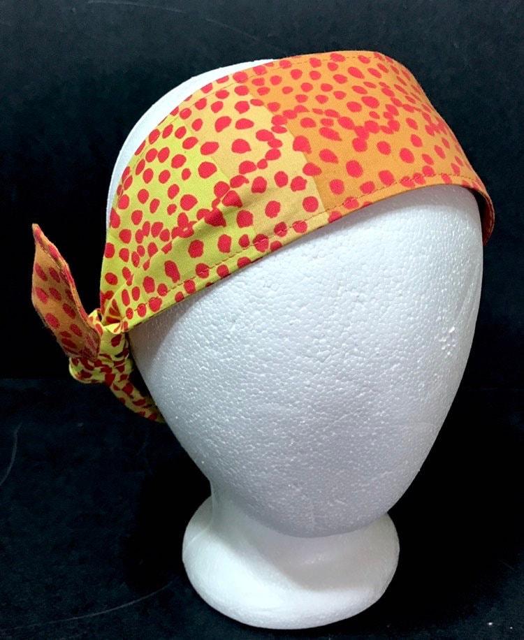 3” Wide Kaffe Fassett Ombre orange headband, self tie, hair wrap, pin up style, hair tie, head wrap, retro style, scarf