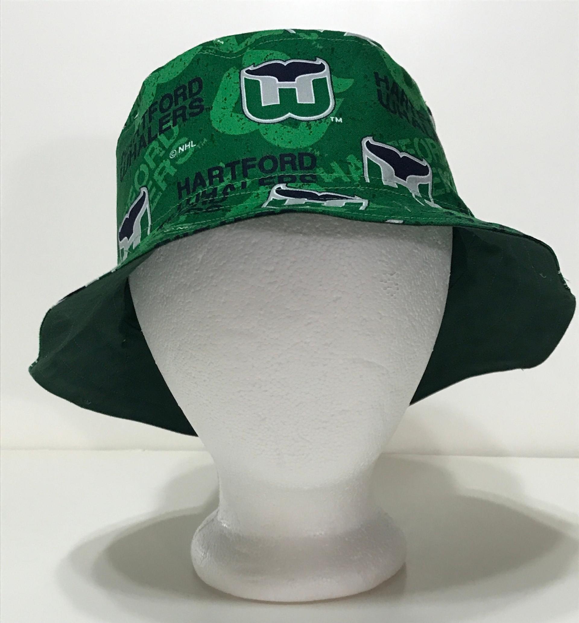 Hartford Whalers Bucket Hat, Reversible, Sizes S-XXL, Cotton, Handmade, summer hat, fishing hat, sun hat, floppy hat