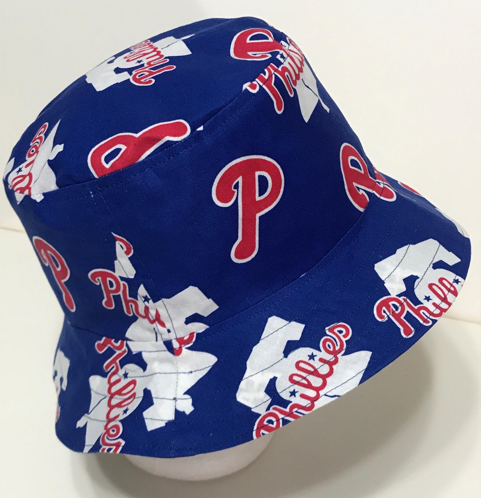 Philadelphia Phillies Bucket Hat, Reversible, Unisex, Sizes S-XXL, cotton, handmade, summer hat, fishing hat, ponytail sun hat, floppy hat