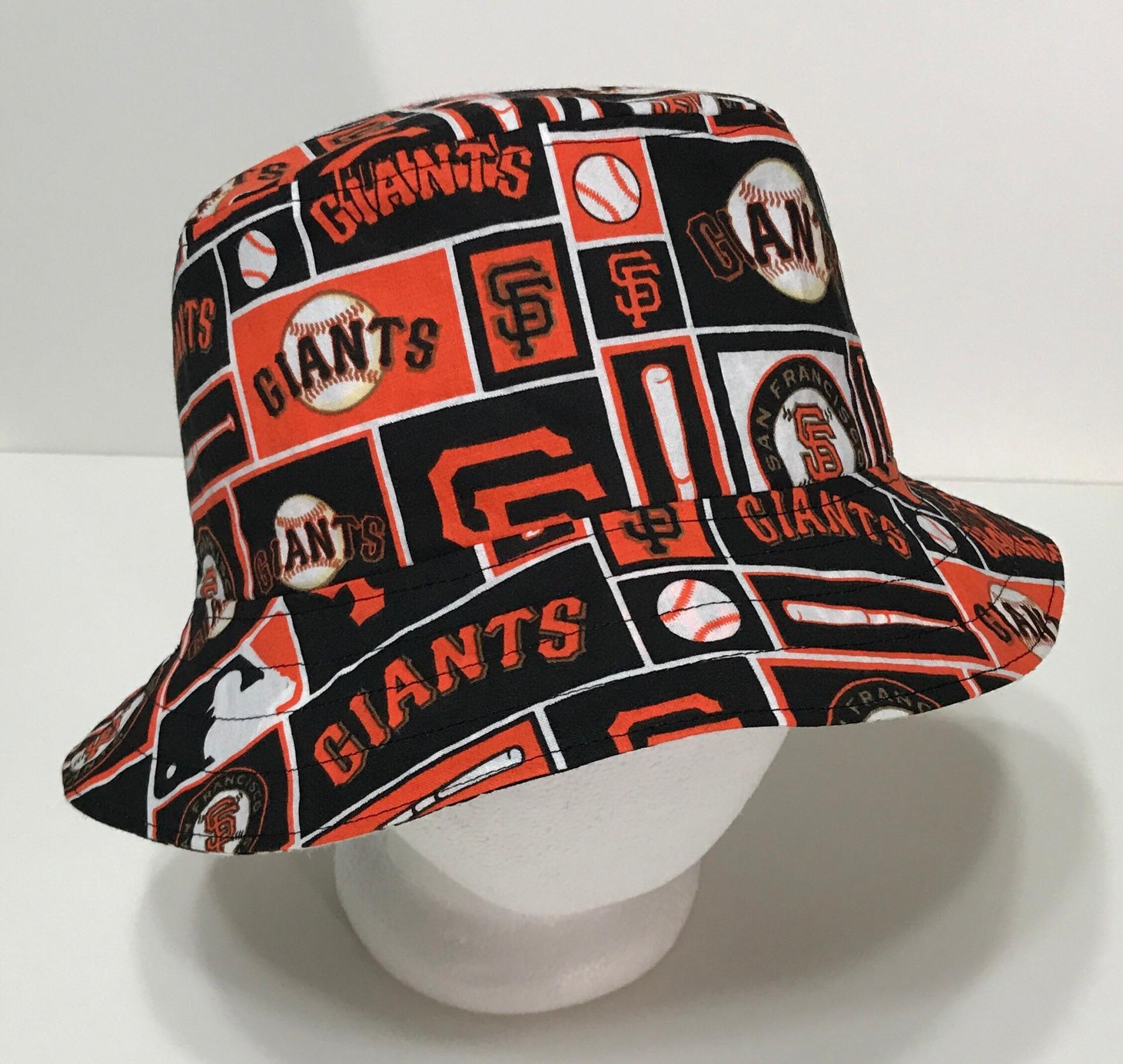 San Francisco Giants Bucket Hat, Reversible, Unisex, Sizes S-XXL, Cotton, summer fishing hat, sun hat, ponytail hat, floppy hat, block print