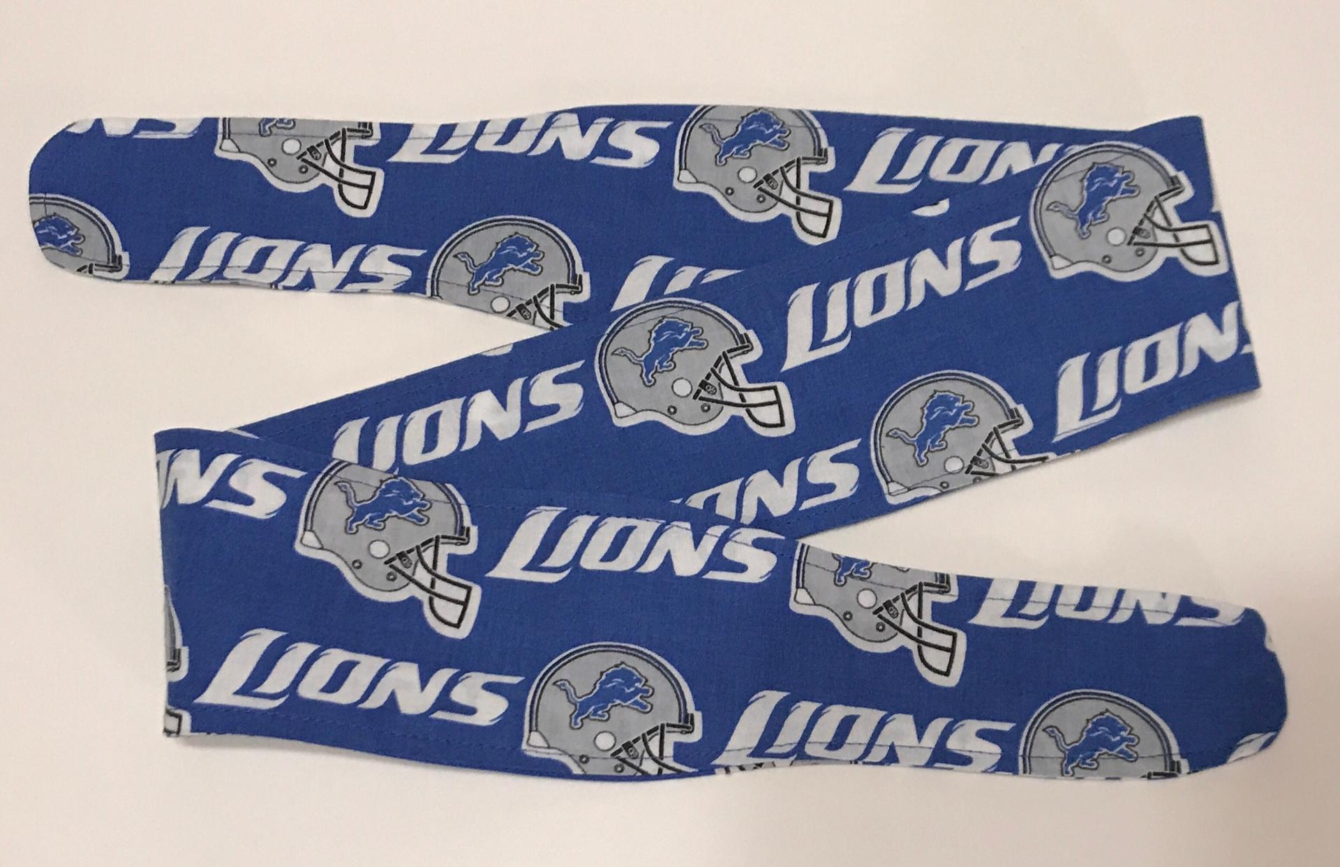 3” Wide Detroit Lions headband, hair wrap, hair tie, head wrap, pin up, hair tie, neckerchief, retro rockabilly, head scarf, handmade