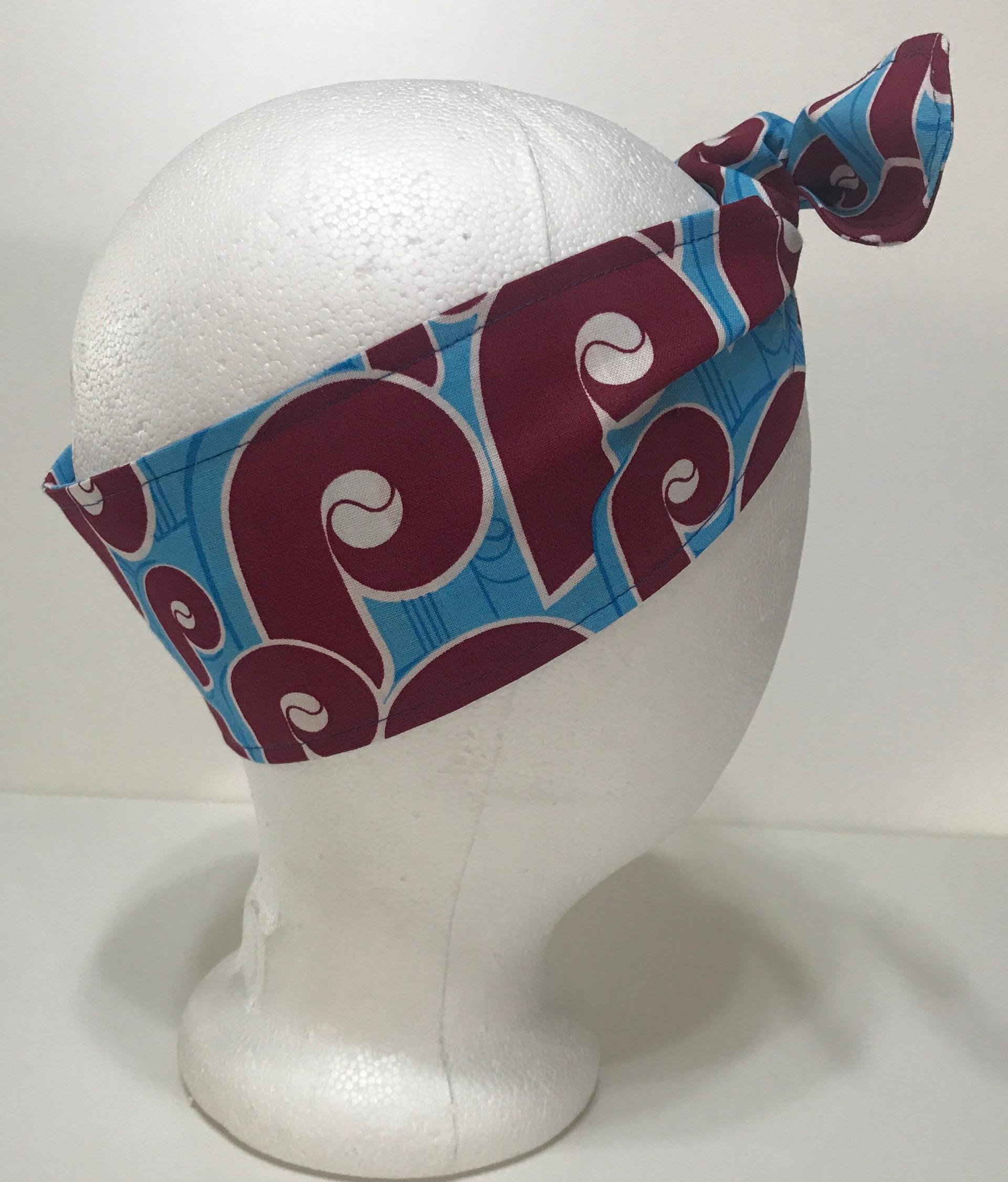 3” Wide Philadelphia Phillies Throwback Headband, handmade, hair wrap, pin up, hair tie, top knot, retro style, rockabilly