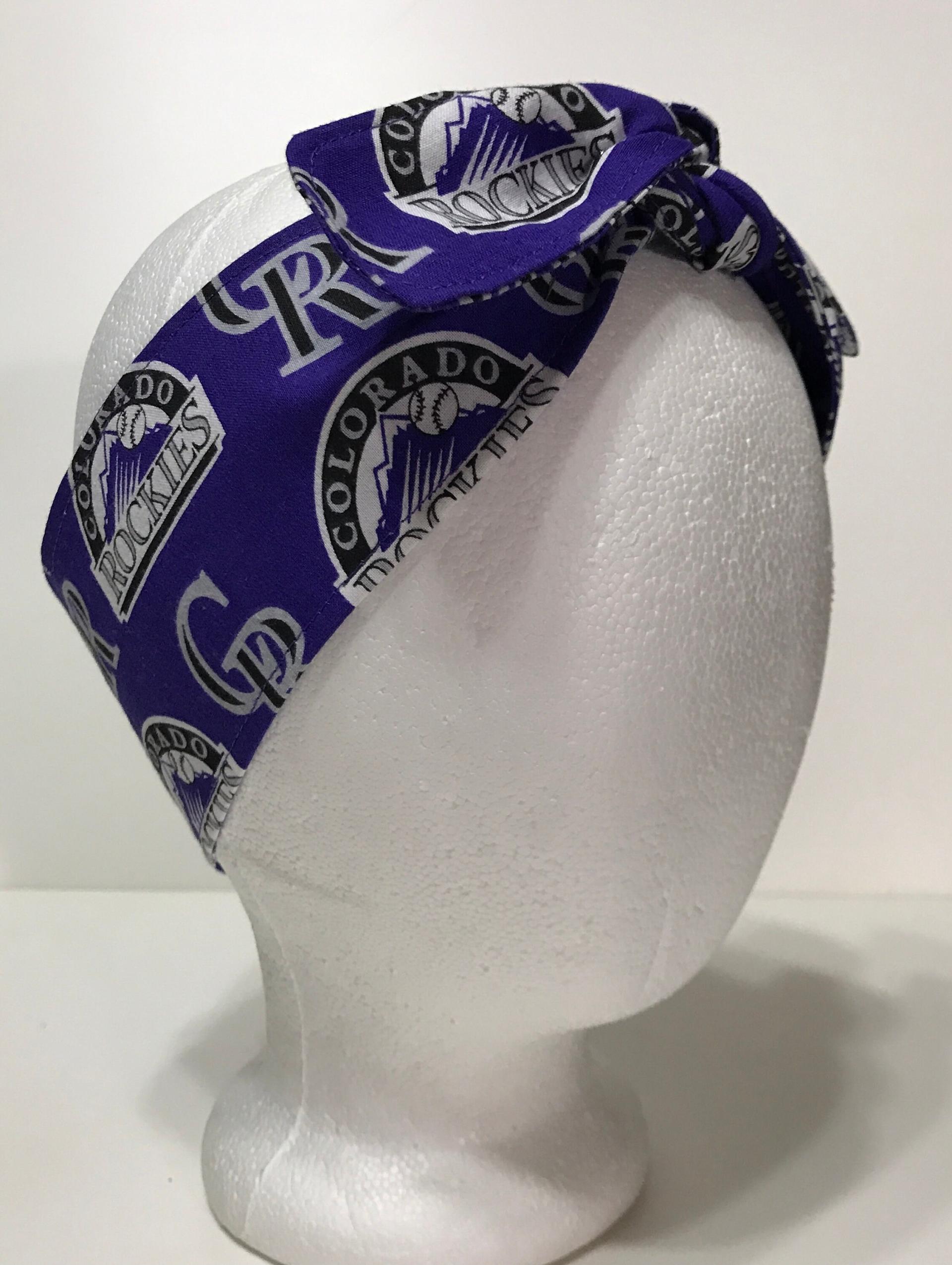 3” Wide Colorado Rockies headband, hair wrap, hair tie, head wrap, pin up style, bandana, retro style, rockabilly, handmade