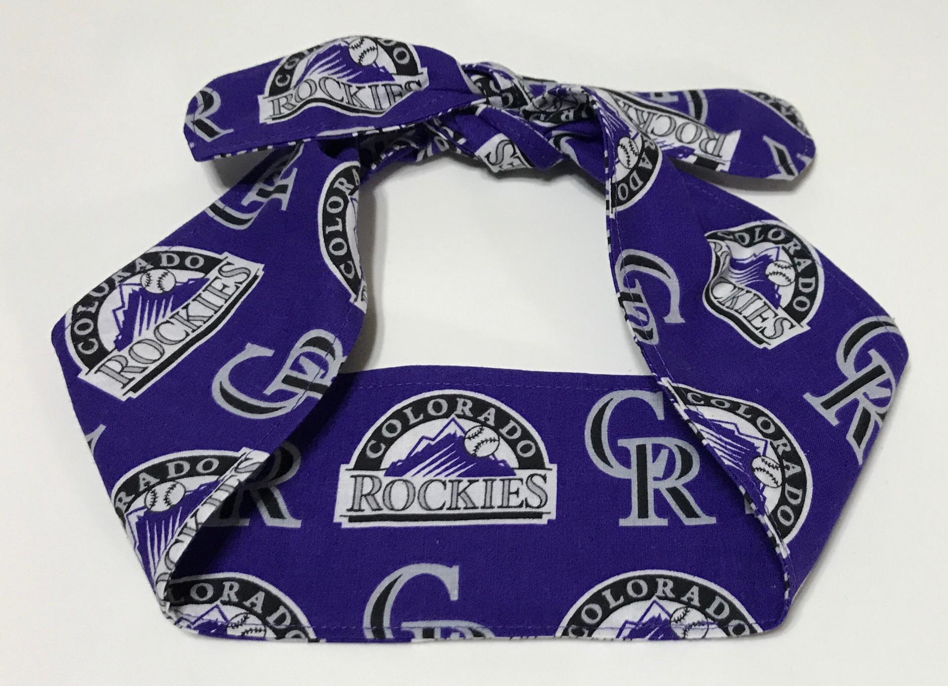 3” Wide Colorado Rockies headband, hair wrap, hair tie, head wrap, pin up style, bandana, retro style, rockabilly, handmade