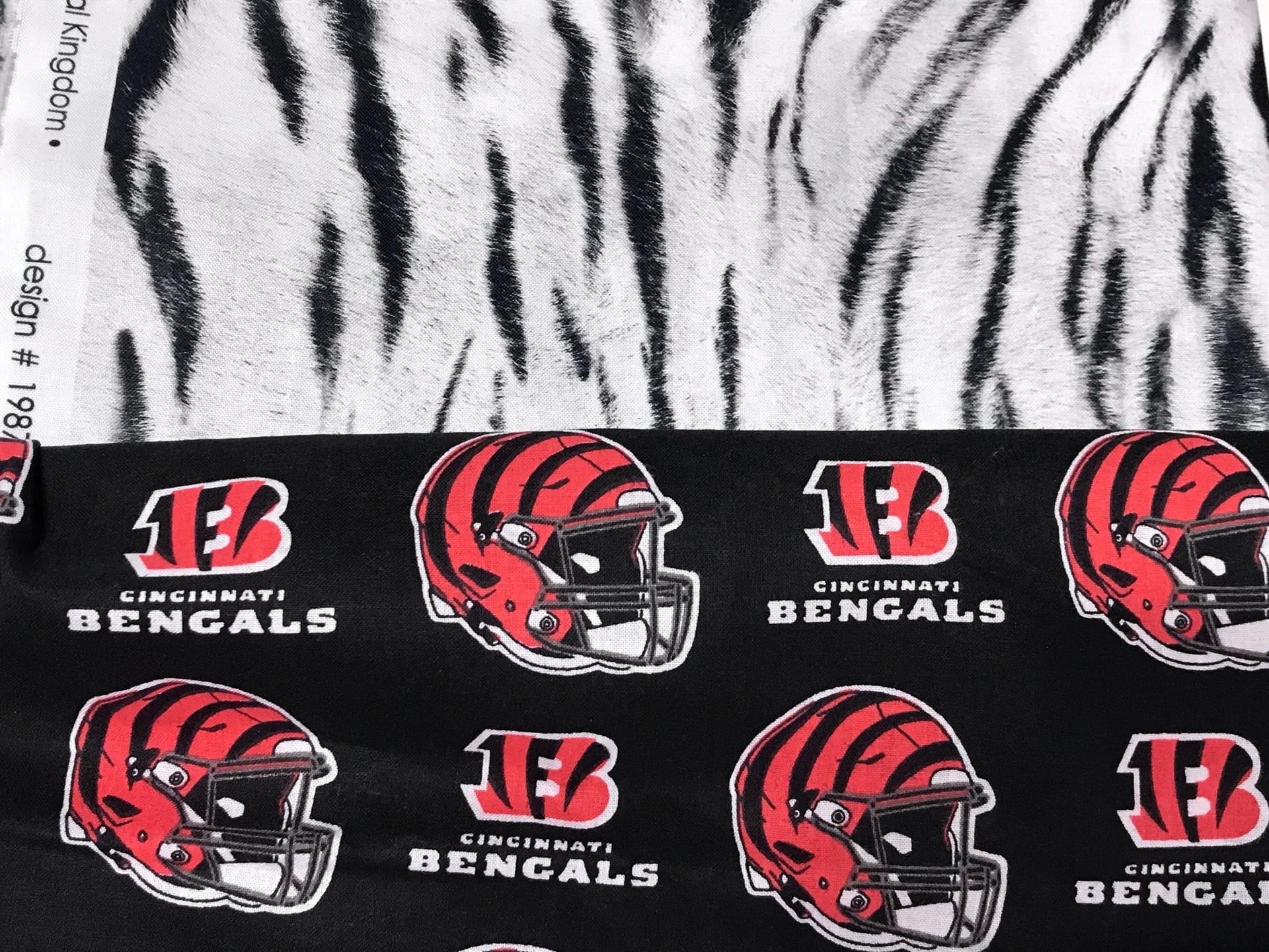 Cincinnati Bengals Bucket Hat, Handmade, Reversible to Tiger Stripes, Sizes up to 4XL, fishing hat, sun hat, summer hat, floppy hat