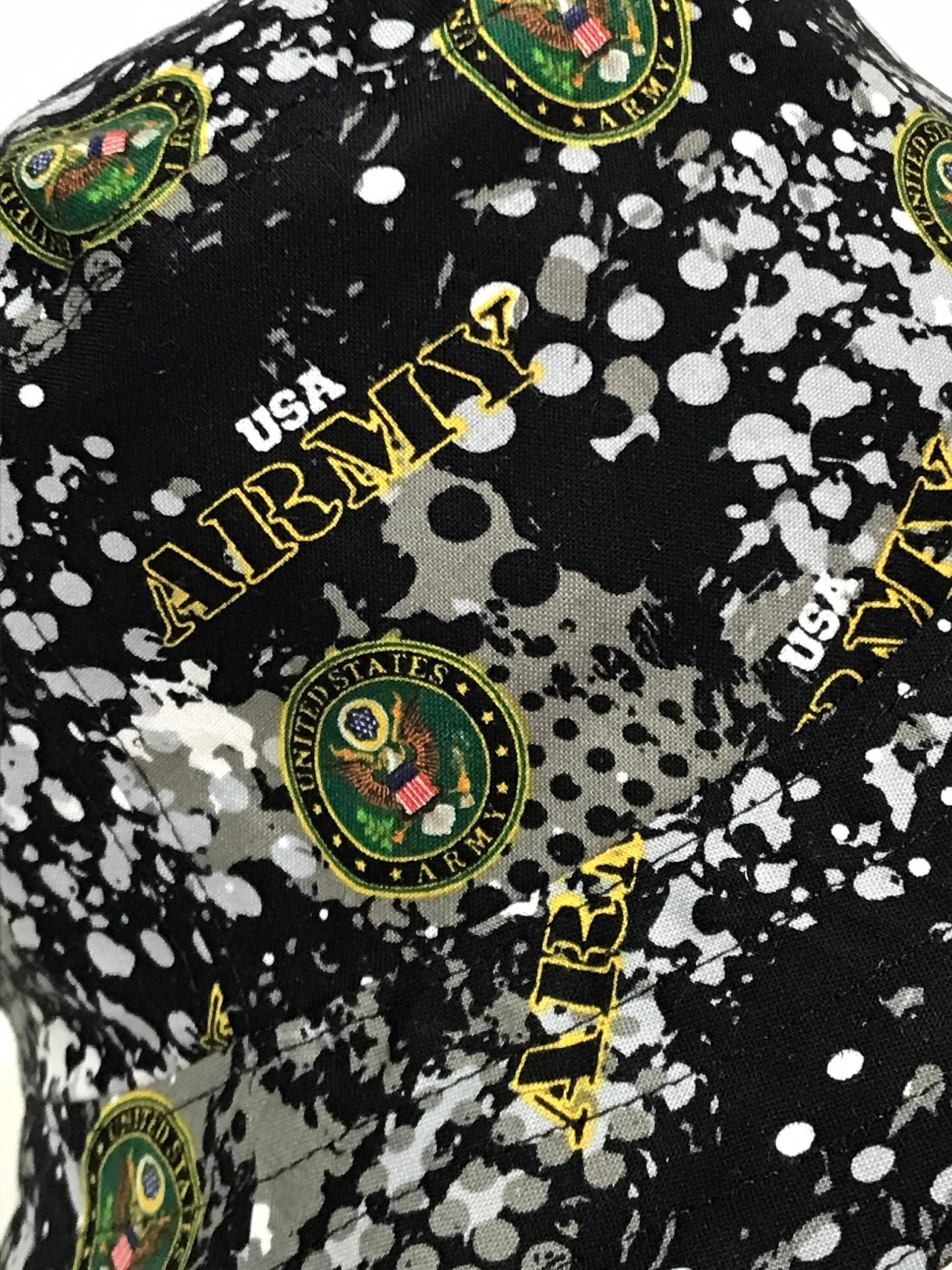 US Army Bucket Hat, Reversible, Military Theme, Handmade, Sizes up to 4XL, cotton, floppy hat, fishing hat, sun hat, gift for army veteran