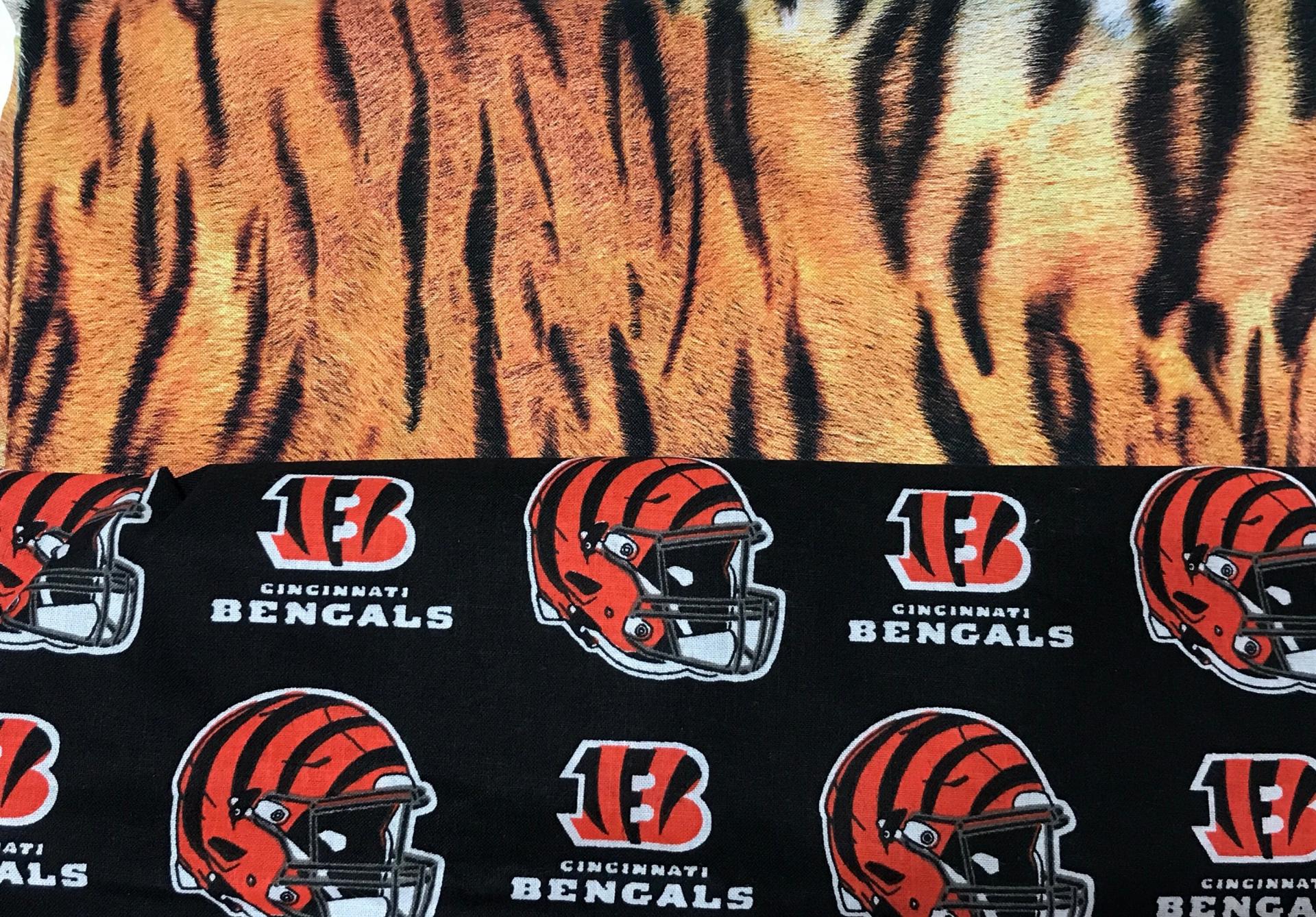 Cincinnati Bengals Bucket Hat, Handmade, Reversible to Tiger Stripes, Sizes up to 4XL, fishing hat, sun hat, summer hat, floppy hat
