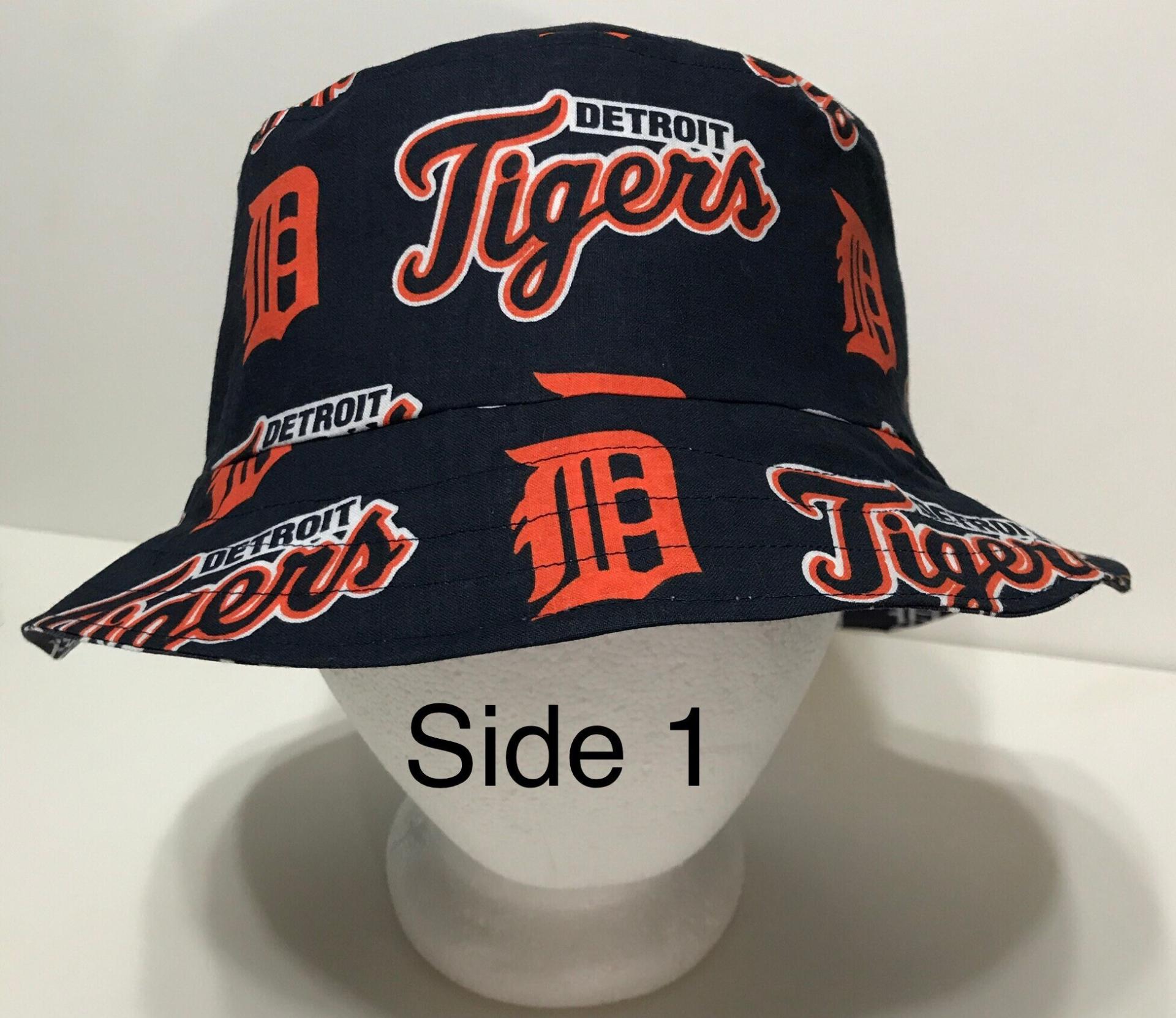 Detroit Tigers Bucket Hat, Old English D, Reversible, Unisex  Sizes, S-XXL, Cotton, baseball, fishing hat, sun hat, floppy hat, handmade