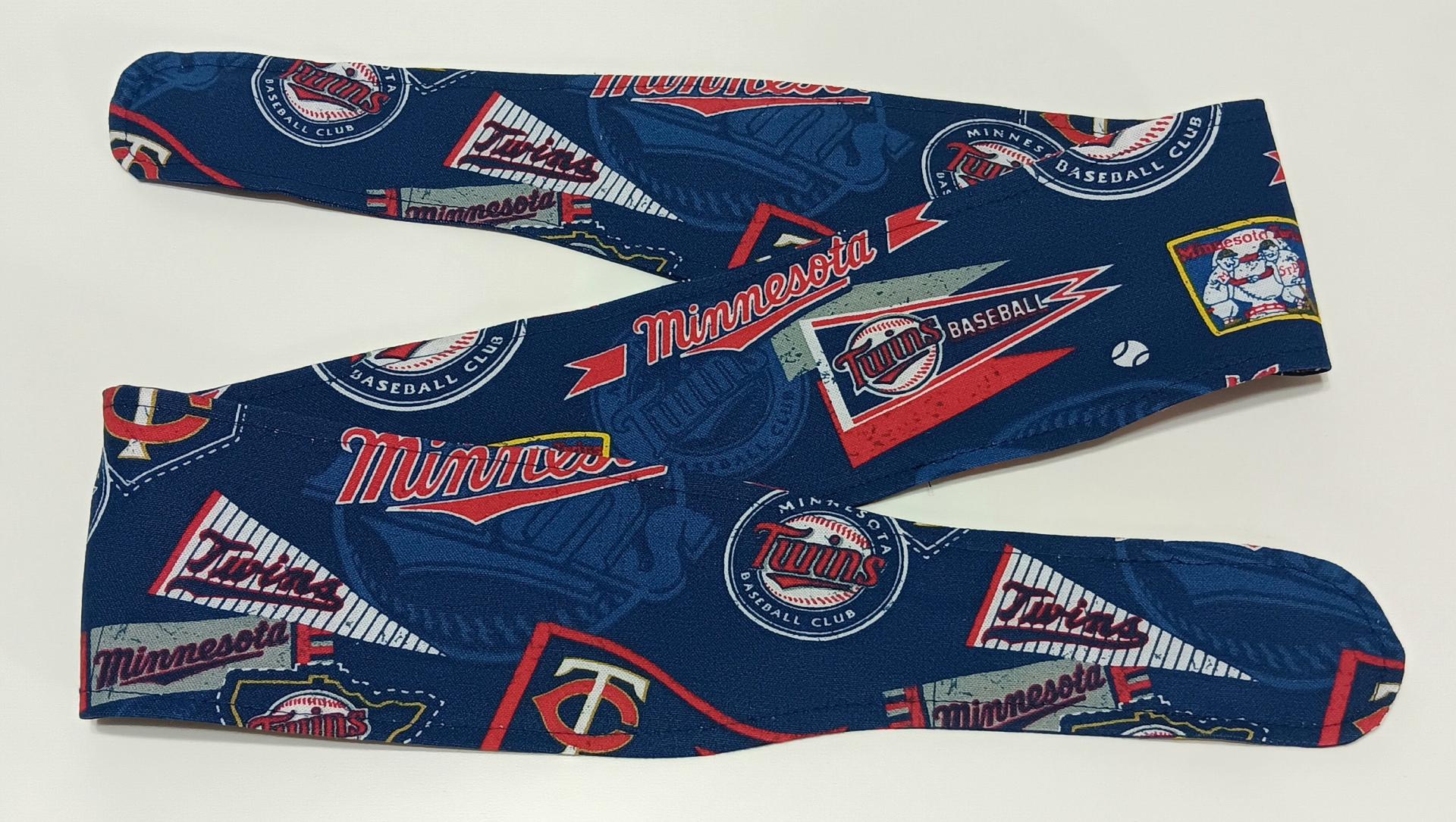 3” Wide Minnesota Twins headband, self tie, baseball, pin up style, hair wrap, hair tie, retro style, handmade