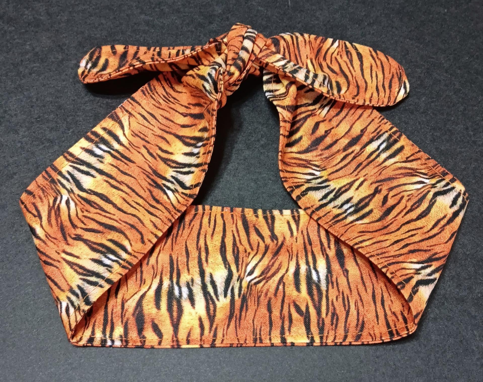 3” Wide Tiger Stripe Animal Print headband, Bengals, Tigers, hair wrap, cotton, pin up, hair tie, retro, rockabilly, scarf