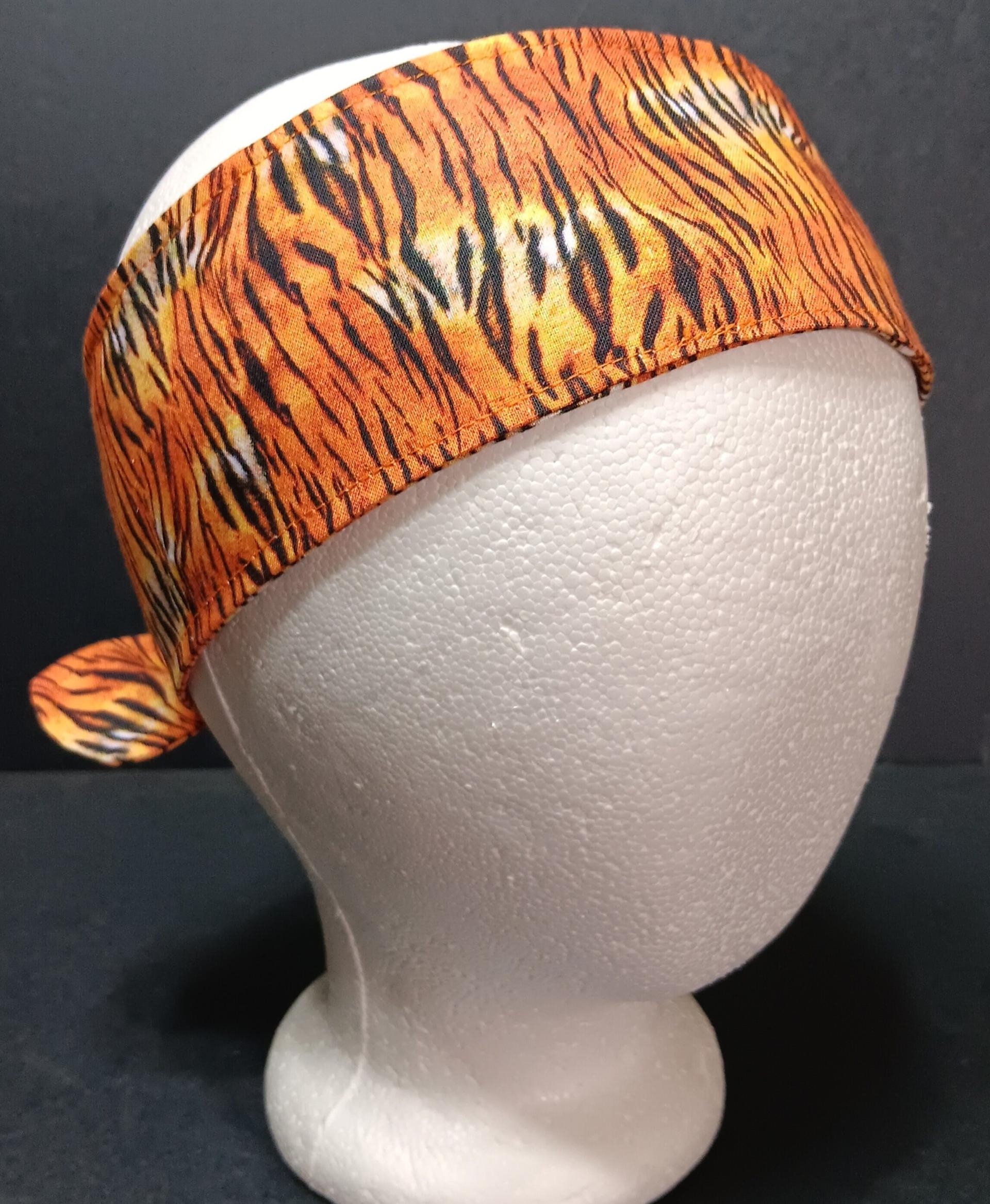 3” Wide Tiger Stripe Animal Print headband, Bengals, Tigers, hair wrap, cotton, pin up, hair tie, retro, rockabilly, scarf