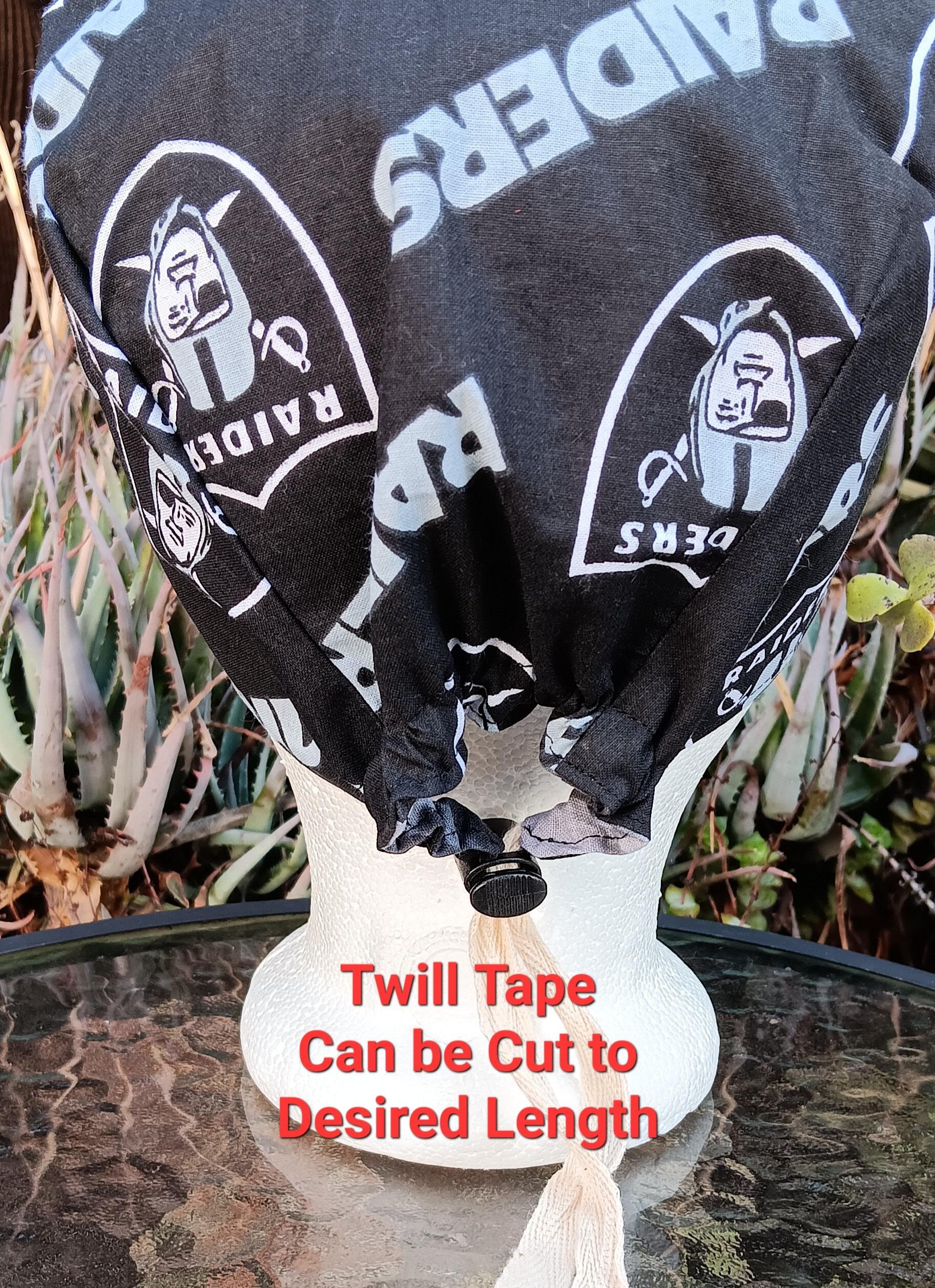 Toggle Cord Lock Reversible Las Vegas Raiders scrub cap, handmade, adjustable, unisex, nurse, technician, food service, football