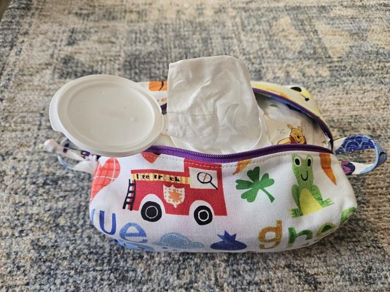 Boxy Zipper Diaper Pouch, Wipes Pouch, Diaper Bag Organizer, White Whales, Baby Shower Gift, Gift for Whale Lover