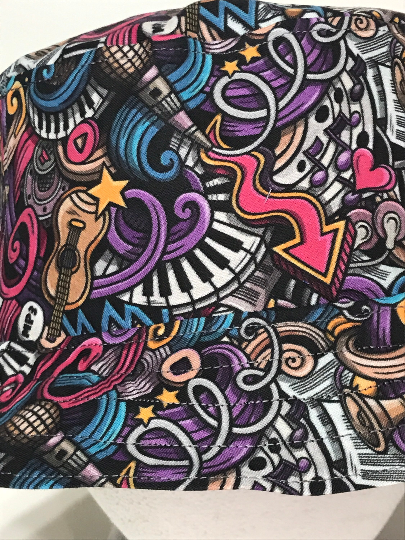 Close up of the doodle style print