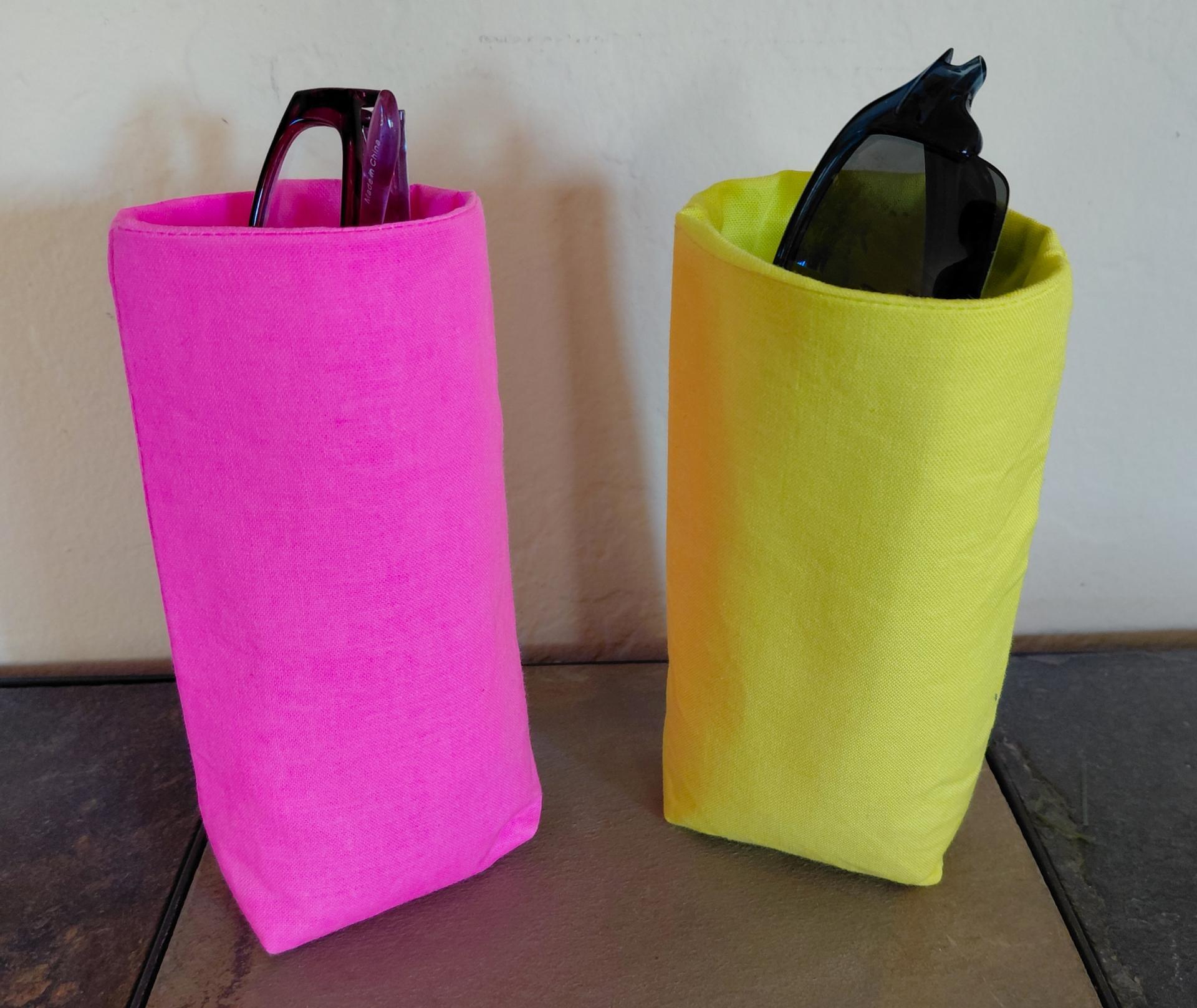 Neon Color Upright Eyeglasses Holder, Handmade, Glasses Stand, Eyeglass Cup, Weighted, Fabric Eyeglass Keeper, Bright Glasses Case