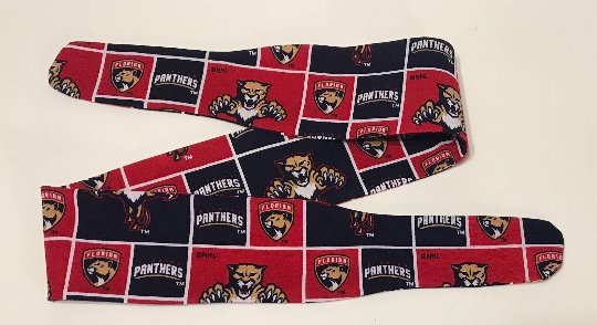3” Wide Florida Panthers headband, handmade, hair wrap, hair tie, head wrap, pin up, hair tie, neckerchief, retro, rockabilly, cotton, hockey