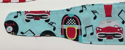 3” Wide 50's Diner Malt Shop Theme rockabilly headband, hair wrap, pin up, scarf, hair tie, retro music cars jukebox, red black white aqua