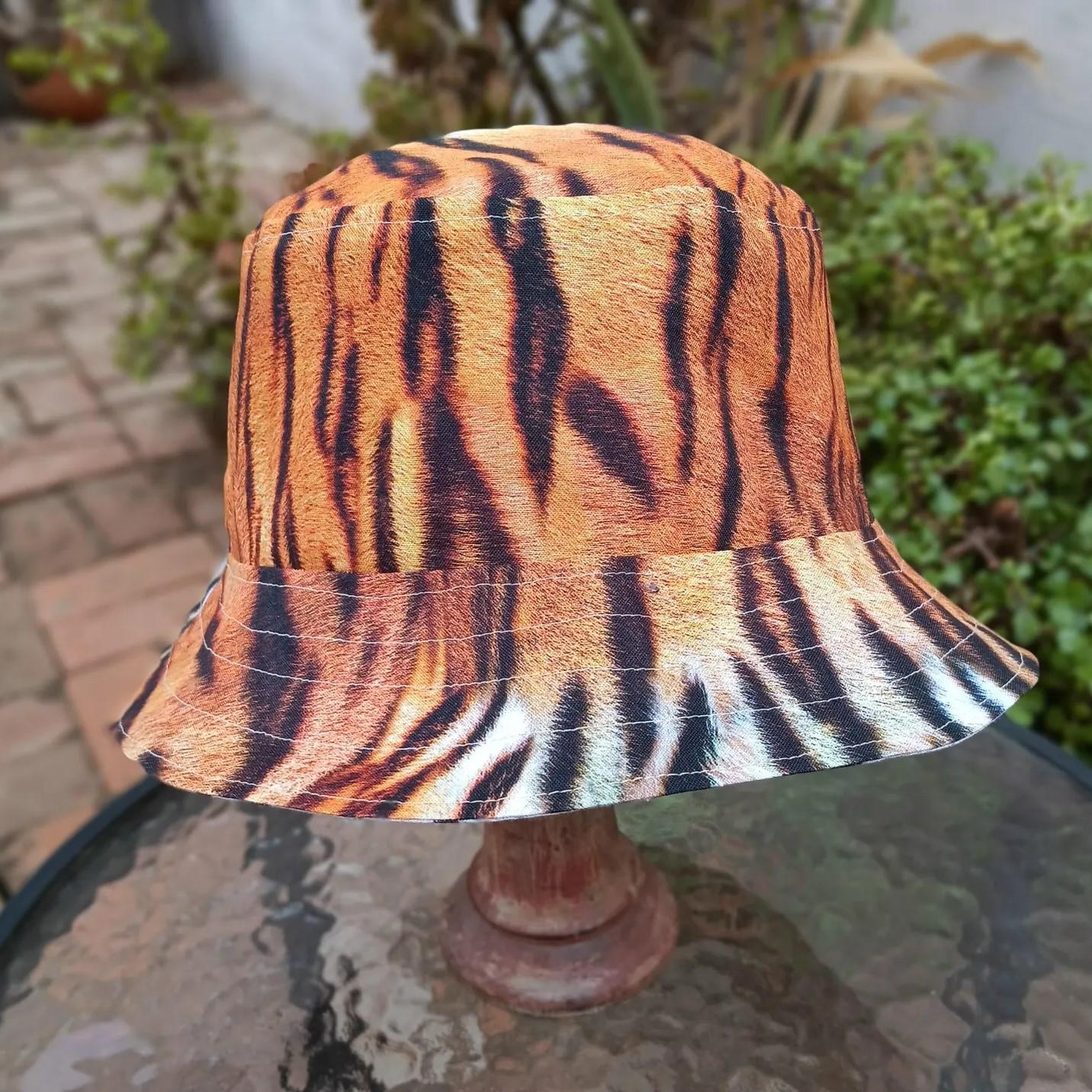 Cincinnati Bengals Bucket Hat, Handmade, Reversible to Tiger Stripes, Sizes up to 4XL, fishing hat, sun hat, summer hat, floppy hat