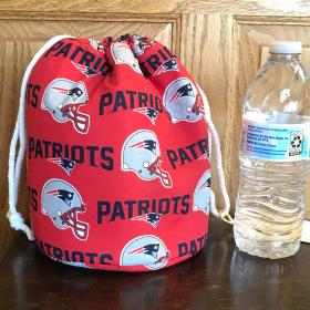 NE Patriots Drawstring Cinch Bag w/ Pockets