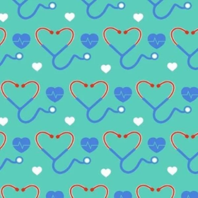 Fabric Traditions Tribute Collection 17494-LG Medical Hearts