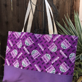 Sacramento Kings tote bag, canvas bottom and lining
