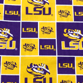 Sykel LSU-020 licensed LSU cotton fabric