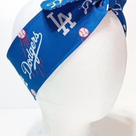 3” Wide LA Dodgers headband, handmade, hair tie, scarf, pin up, hair wrap, neckerchief, retro, rockabilly