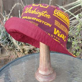 Washington Commanders Bucket Hat, Handmade, Reversible to Burgundy, Sizes up to 4XL, summer hat, fishing hat, sun hat, floppy hat, ponytail hat
