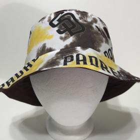 San Diego Padres Bucket Hat, Tie Dye Style, Reversible to Brown Canvas, Unisex, Adult Sizes S-XXL, cotton, fishing hat, sun hat, floppy hat