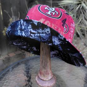 San Francisco 49ers Bucket Hat, Handmade, Distressed Style Print, Reversible, Unisex Sizes up to 4XL, summer fishing hat, sun hat, floppy hat, adults or children